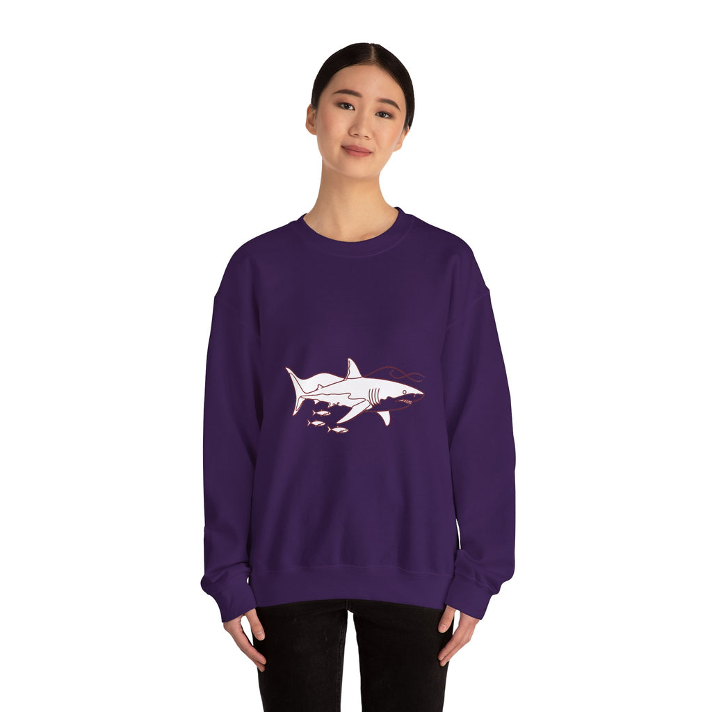 Matching Couple Sweatshirt - Shark & Dolphin Matching Couple Comfort Colors Crew Minimalist Art His Hers Christmas Gift - Design A