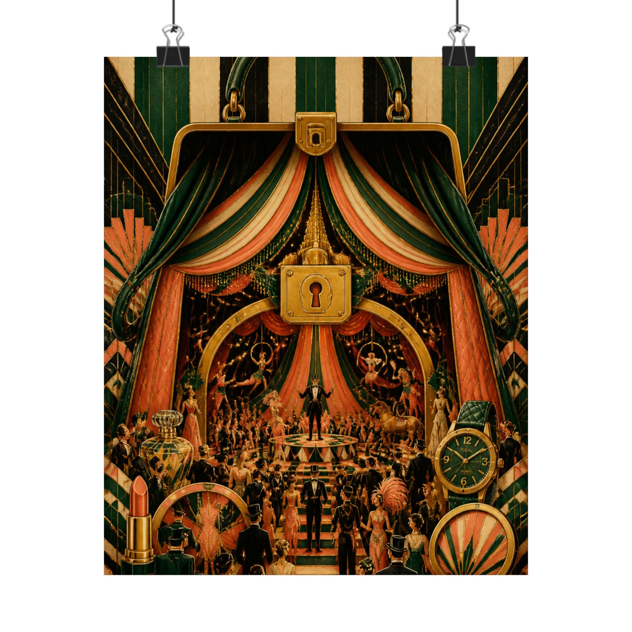 Handbag Big Top Wall Art Poster 18×24 Art Deco Entryway Decor Maximalist Print