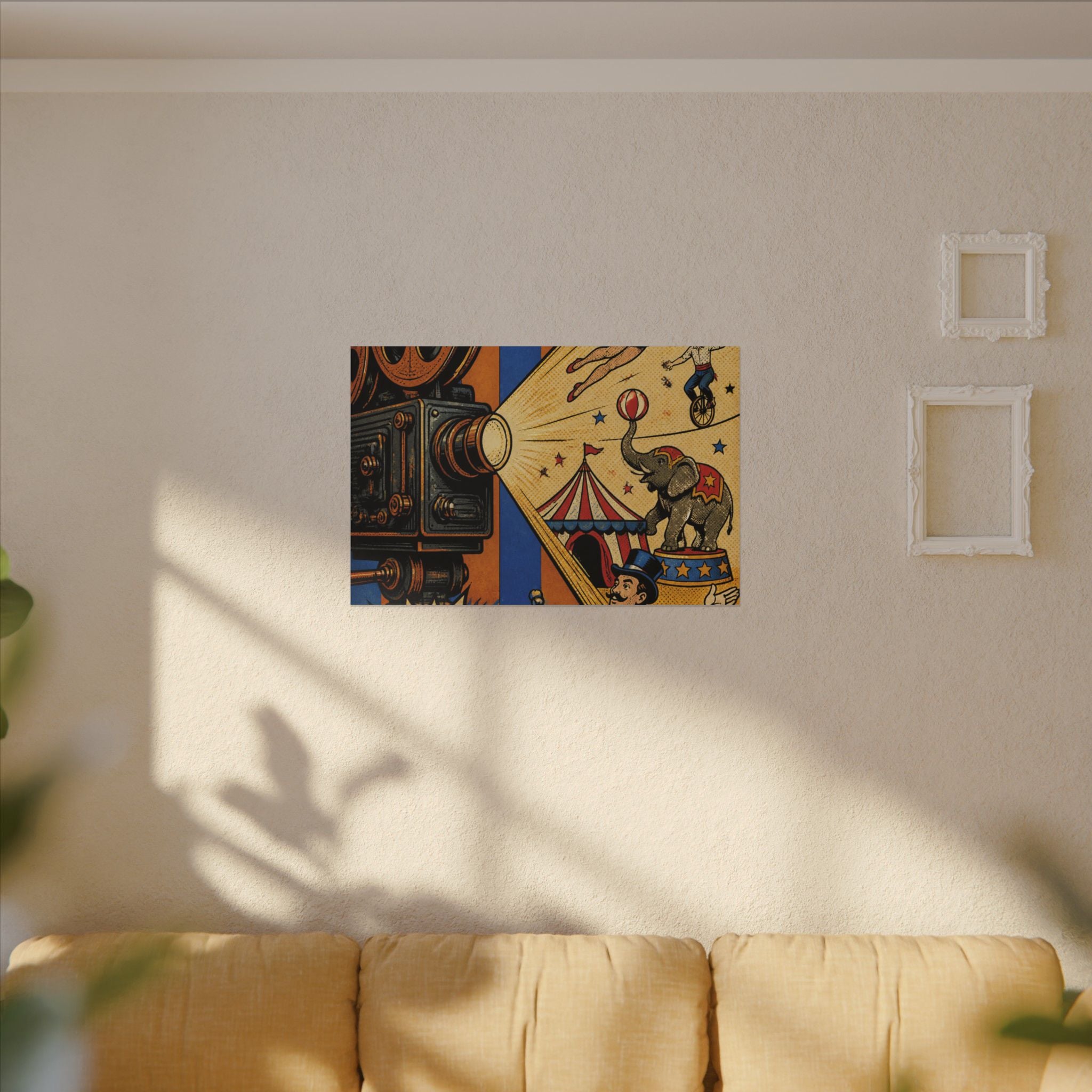 Film Camera Projector Show Wall Art Canvas 24×36 Pop Art Restaurant Decor Maximalist Print