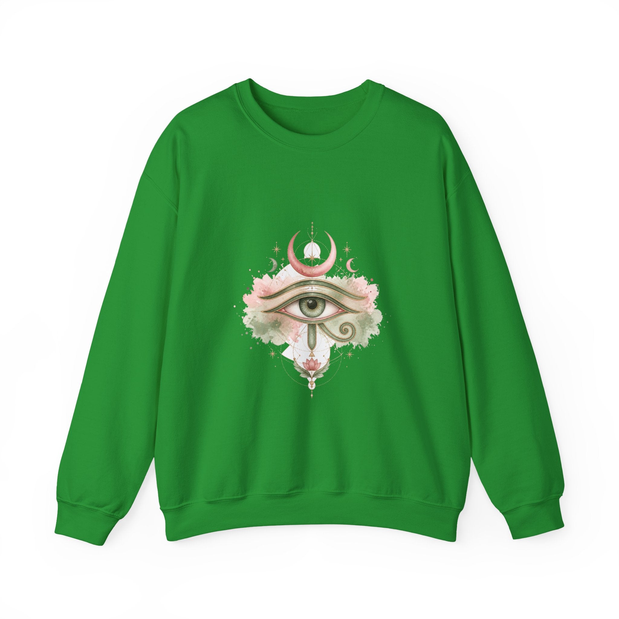 Matching Couple Sweatshirt - Eye of Ra & Horus Matching Couple Comfort Colors Crew Watercolor Art His Hers Birthday Gift - Design B