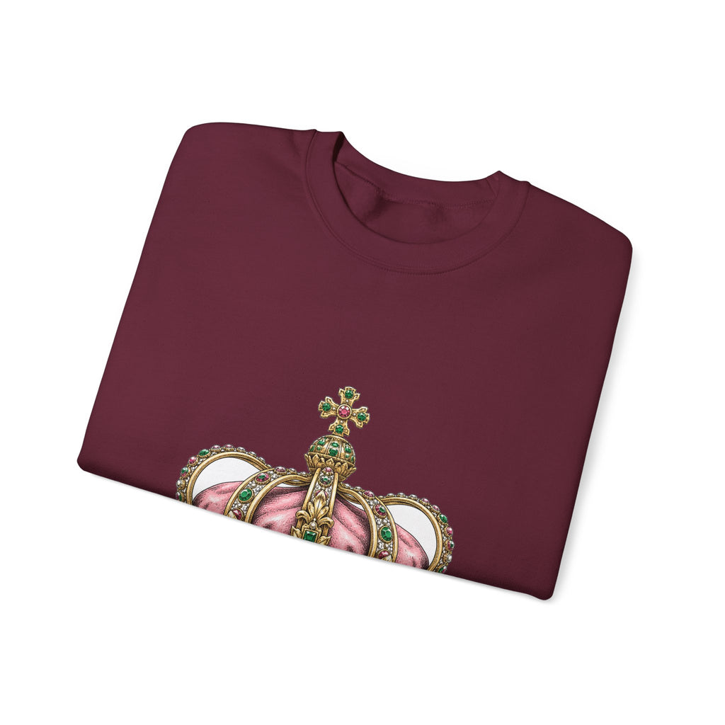 Matching Couple Sweatshirt - Crown & Shield Matching Couple Comfort Colors Crew Hand-Drawn Art His Hers Anniversary Gift - Design A