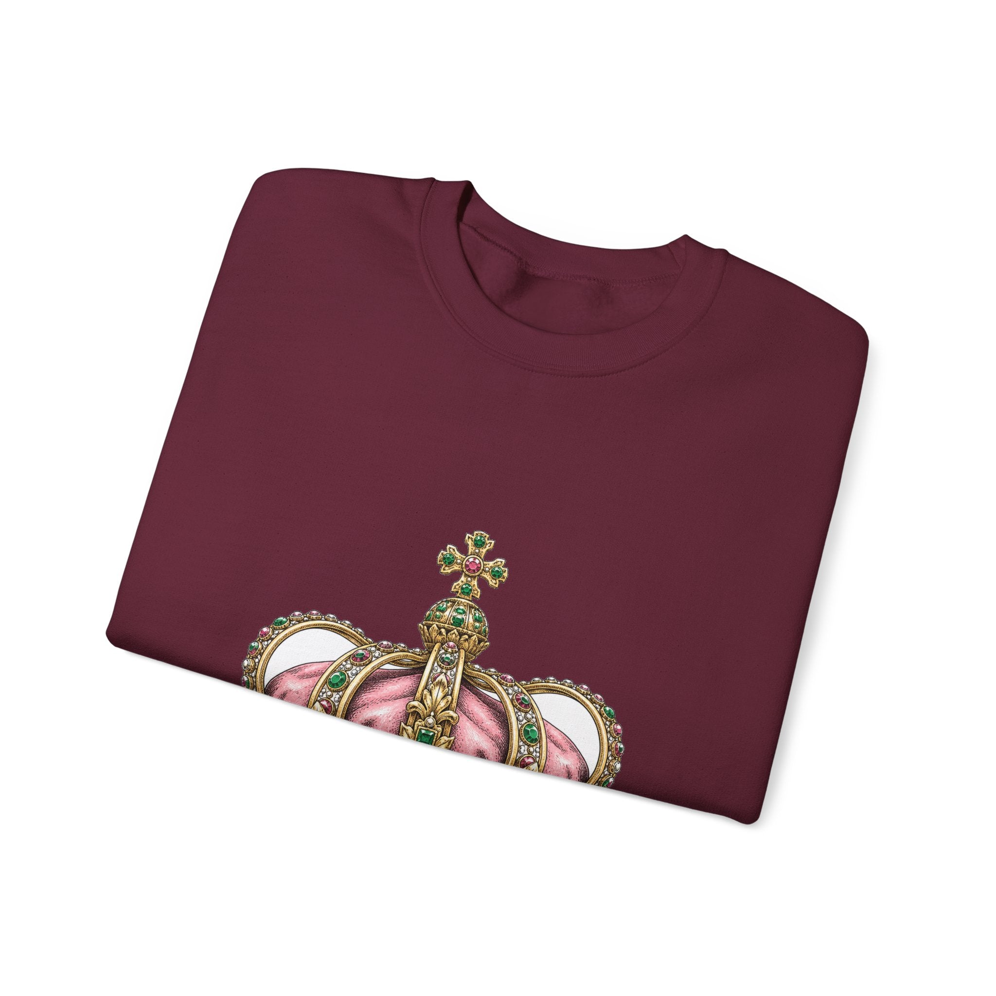 Matching Couple Sweatshirt - Crown & Shield Matching Couple Comfort Colors Crew Hand-Drawn Art His Hers Anniversary Gift - Design A
