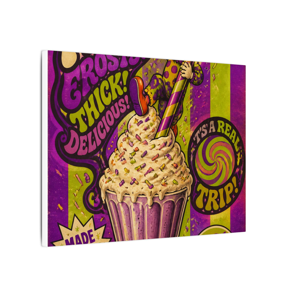 Milkshake Slide Clown Wall Art Canvas 16×20 Psychedelic Cafe Decor Maximalist Print