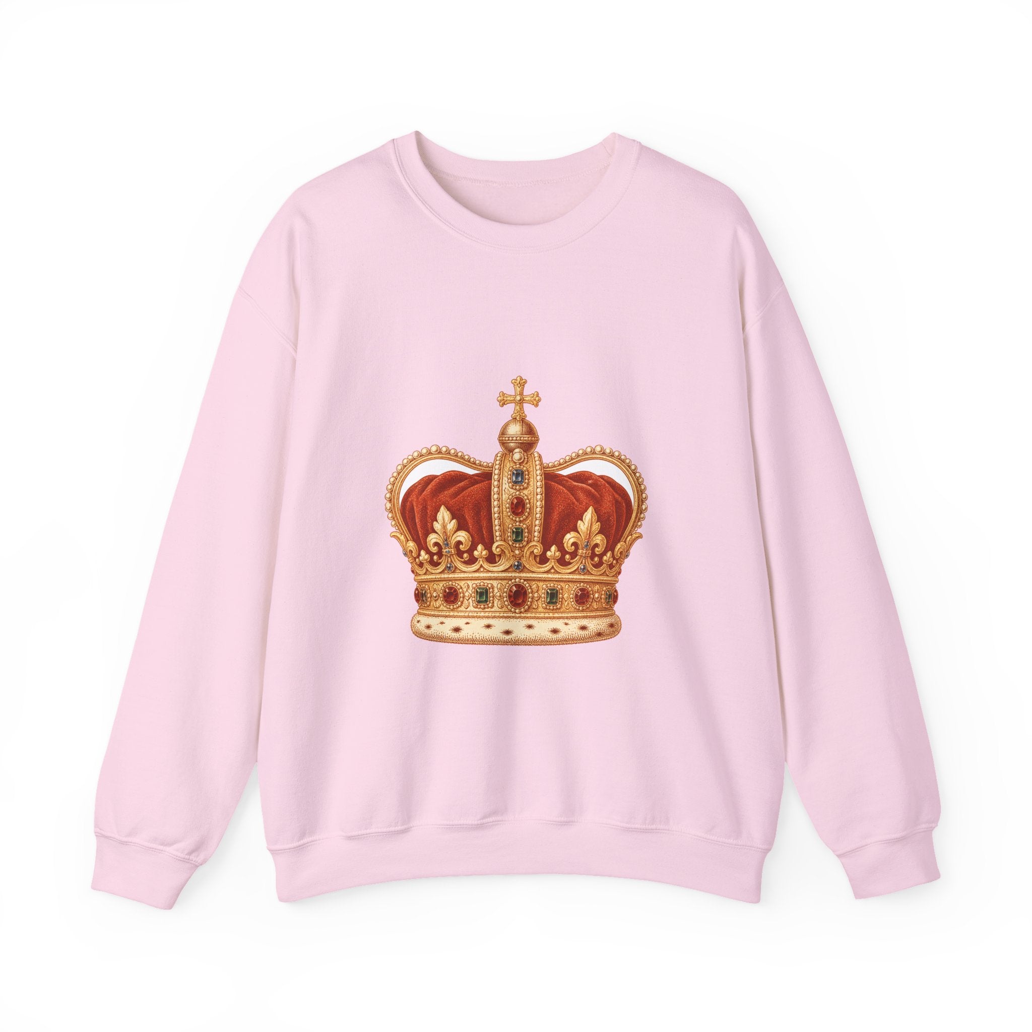 Matching Couple Sweatshirt - Crown & Shield Matching Couple Premium Fleece Sweatshirt Vintage Art His Hers Honeymoon Gift - Design A