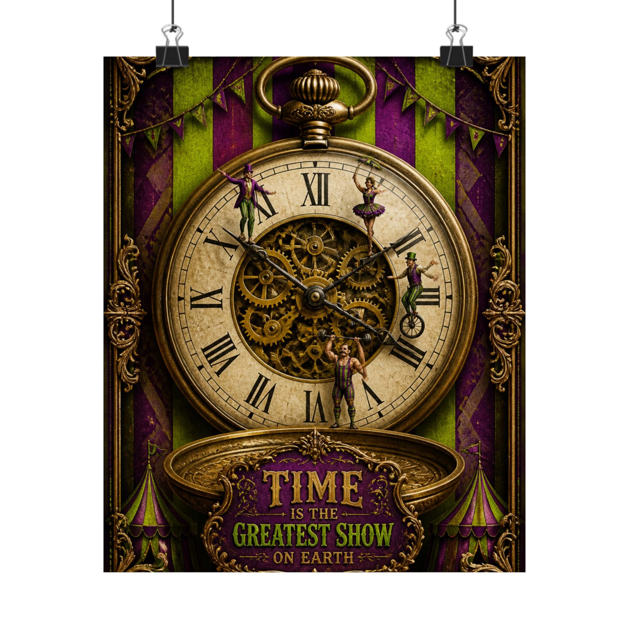 Pocket Watch Performers Wall Art Poster 24×36 Baroque Studio Decor Maximalist Print