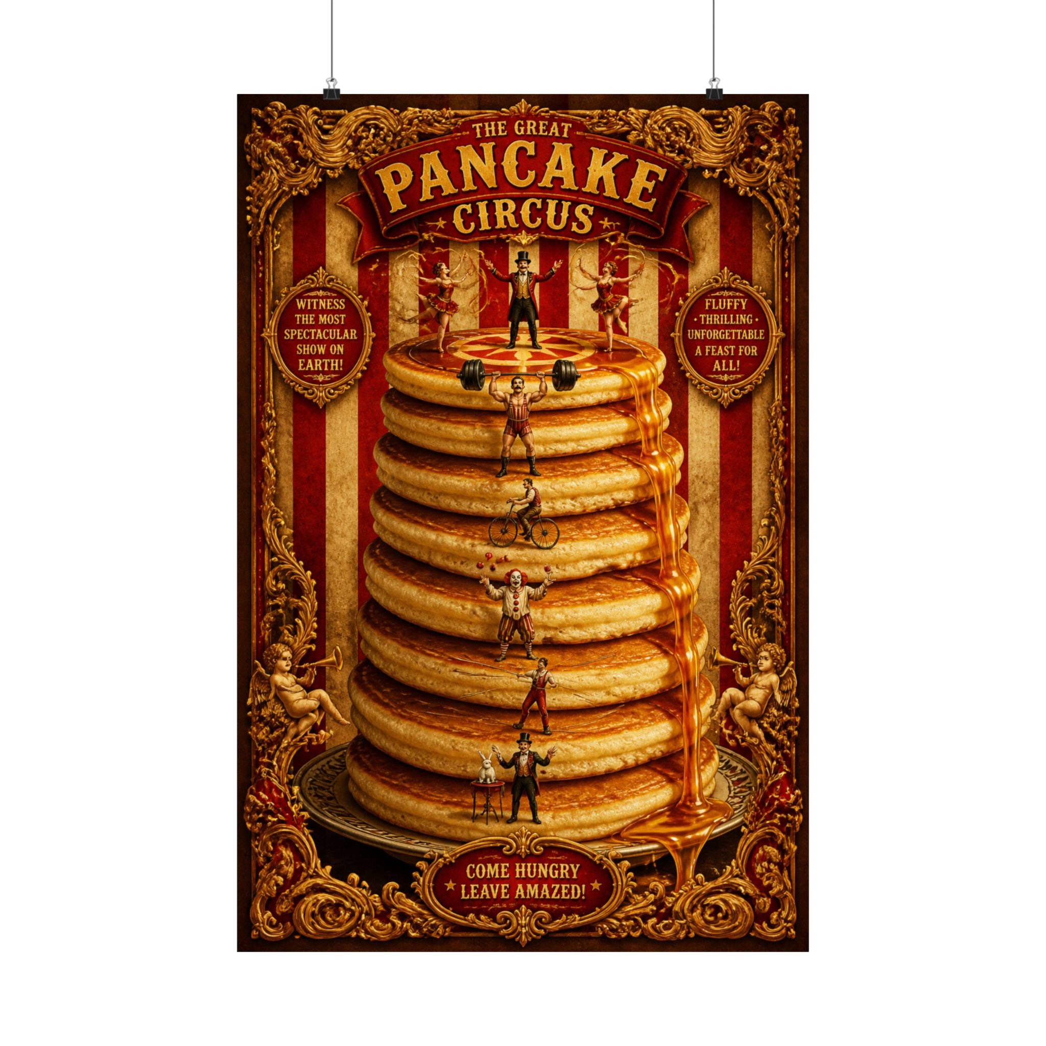 Pancake Stack Platform Wall Art Poster 24×36 Baroque Studio Decor Maximalist Print