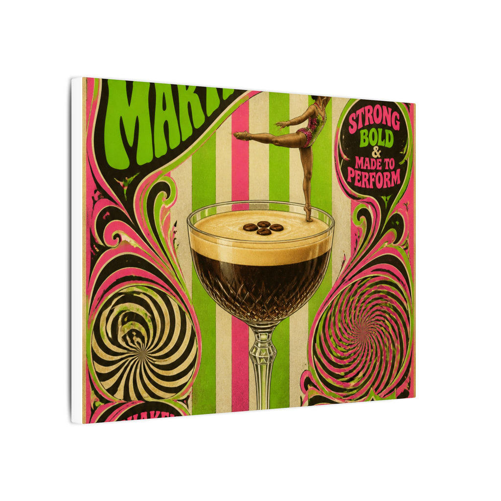 Espresso Martini Acrobat Wall Art Canvas 24×36 Psychedelic Dining Room Decor Maximalist Print