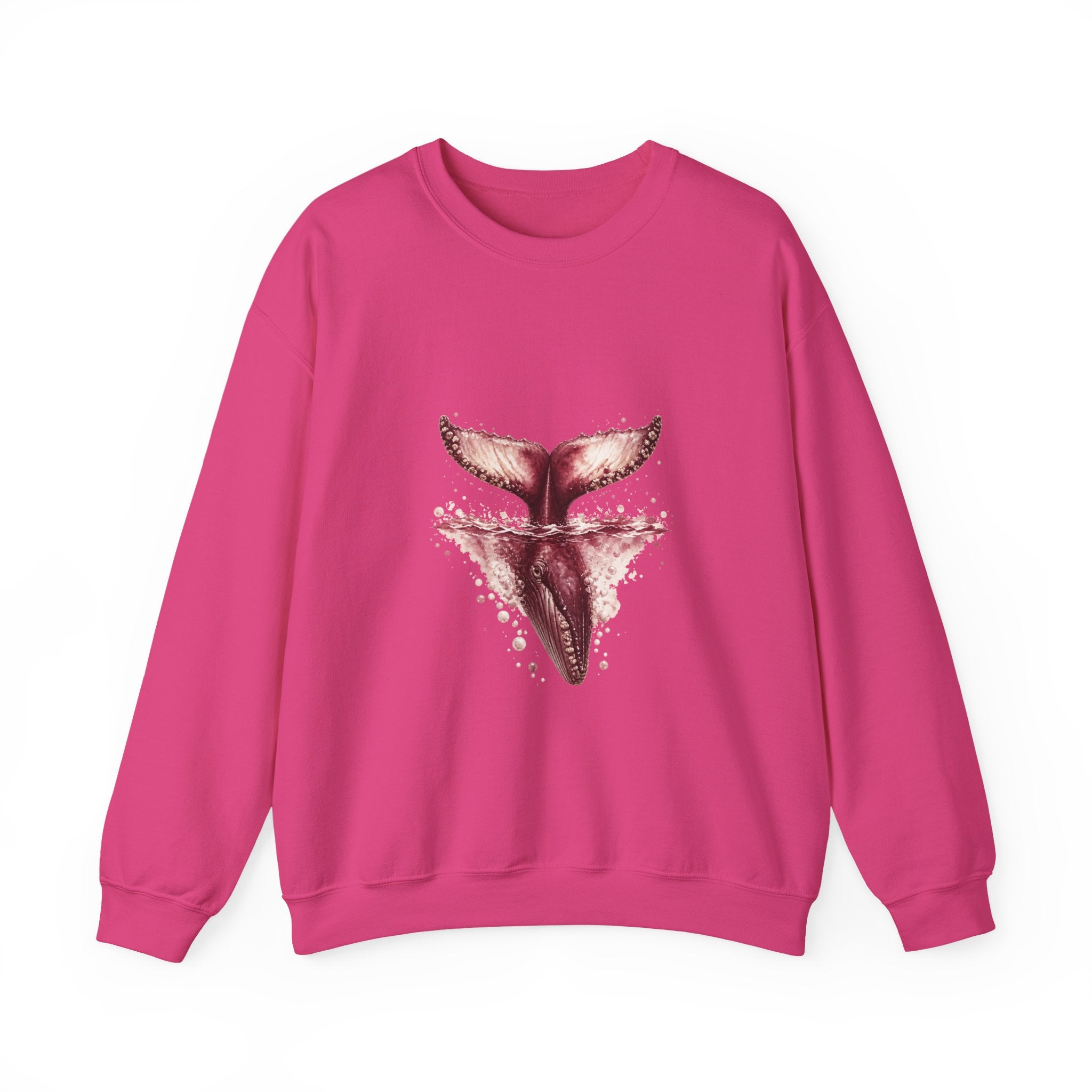 Matching Couple Sweatshirt - Eagle & Whale Matching Couple Crewneck Sweatshirt Watercolor Art His Hers Engagement Gift - Design B