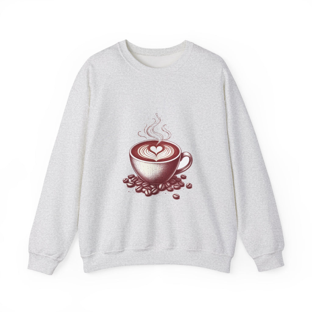 Matching Couple Sweatshirt - Coffee & Tea Matching Couple Comfort Colors Crew Hand-Drawn Art His Hers Anniversary Gift - Design A