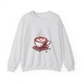 Matching Couple Sweatshirt - Coffee & Tea Matching Couple Comfort Colors Crew Hand-Drawn Art His Hers Anniversary Gift - Design A