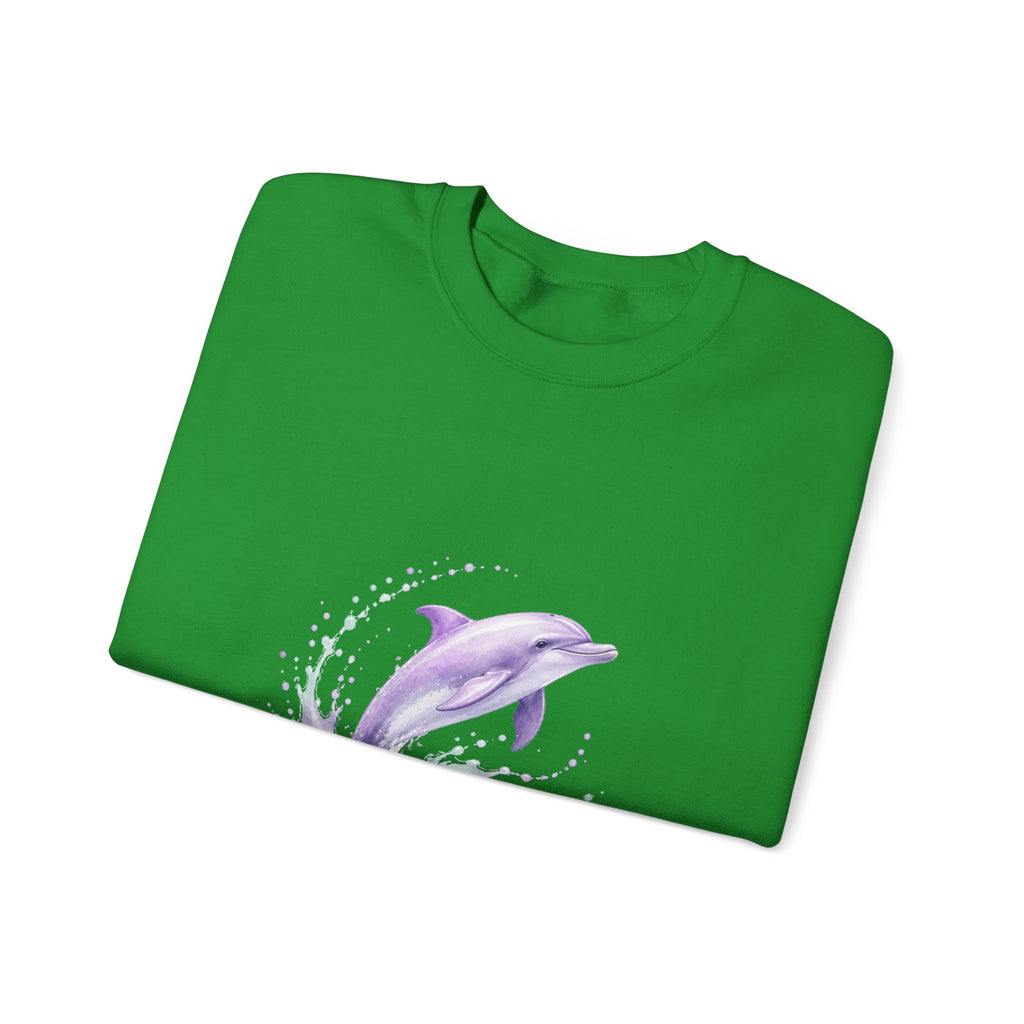 Matching Couple Sweatshirt - Shark & Dolphin Matching Couple Premium Fleece Sweatshirt Watercolor Art His Hers Birthday Gift - Design B