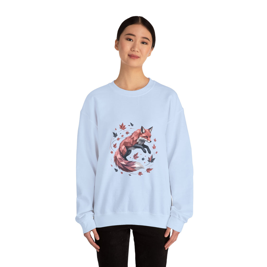 Matching Couple Sweatshirt - Fox & Rabbit Matching Couple Crewneck Sweatshirt Geometric Art His Hers Couple Gift - Design A