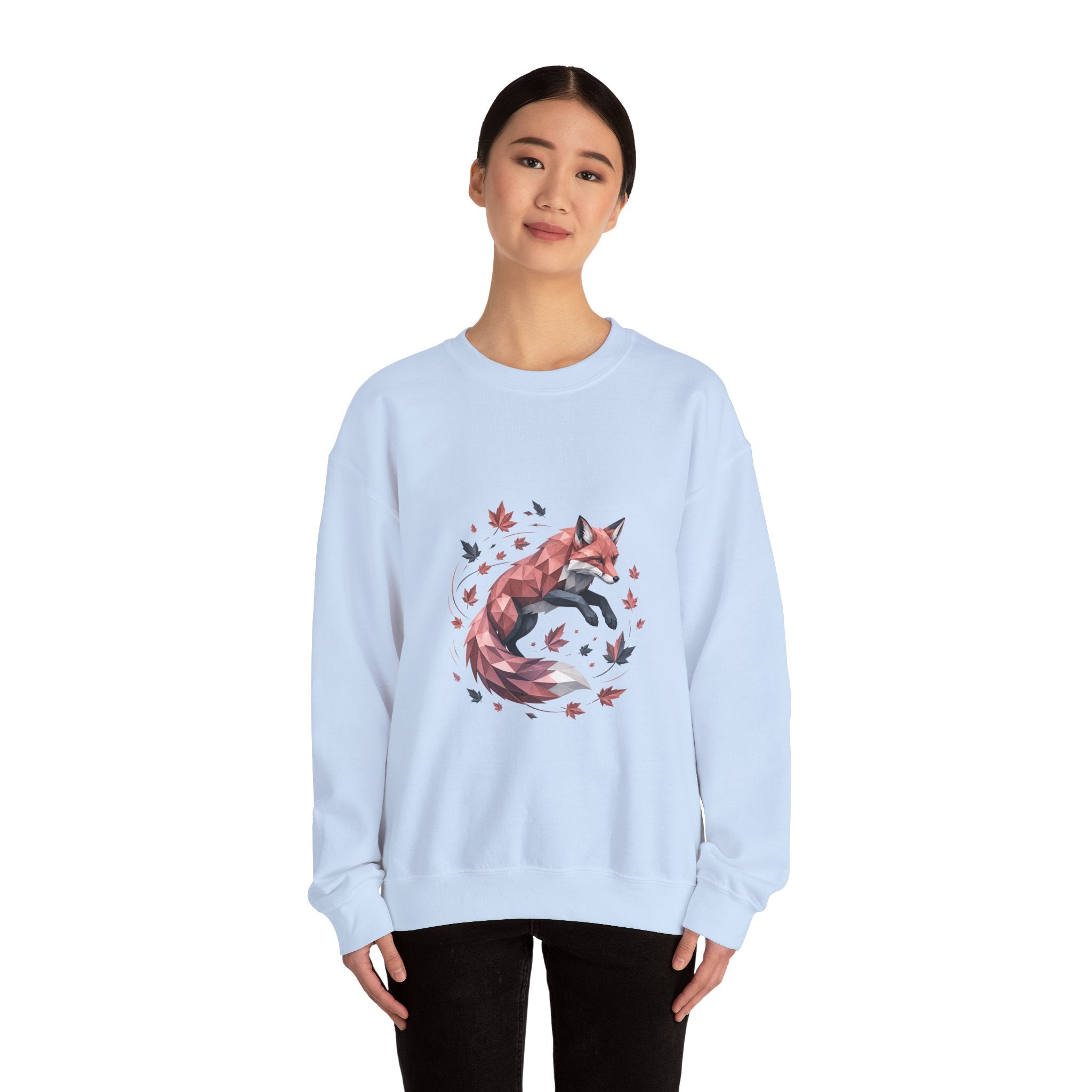 Matching Couple Sweatshirt - Fox & Rabbit Matching Couple Crewneck Sweatshirt Geometric Art His Hers Couple Gift - Design A