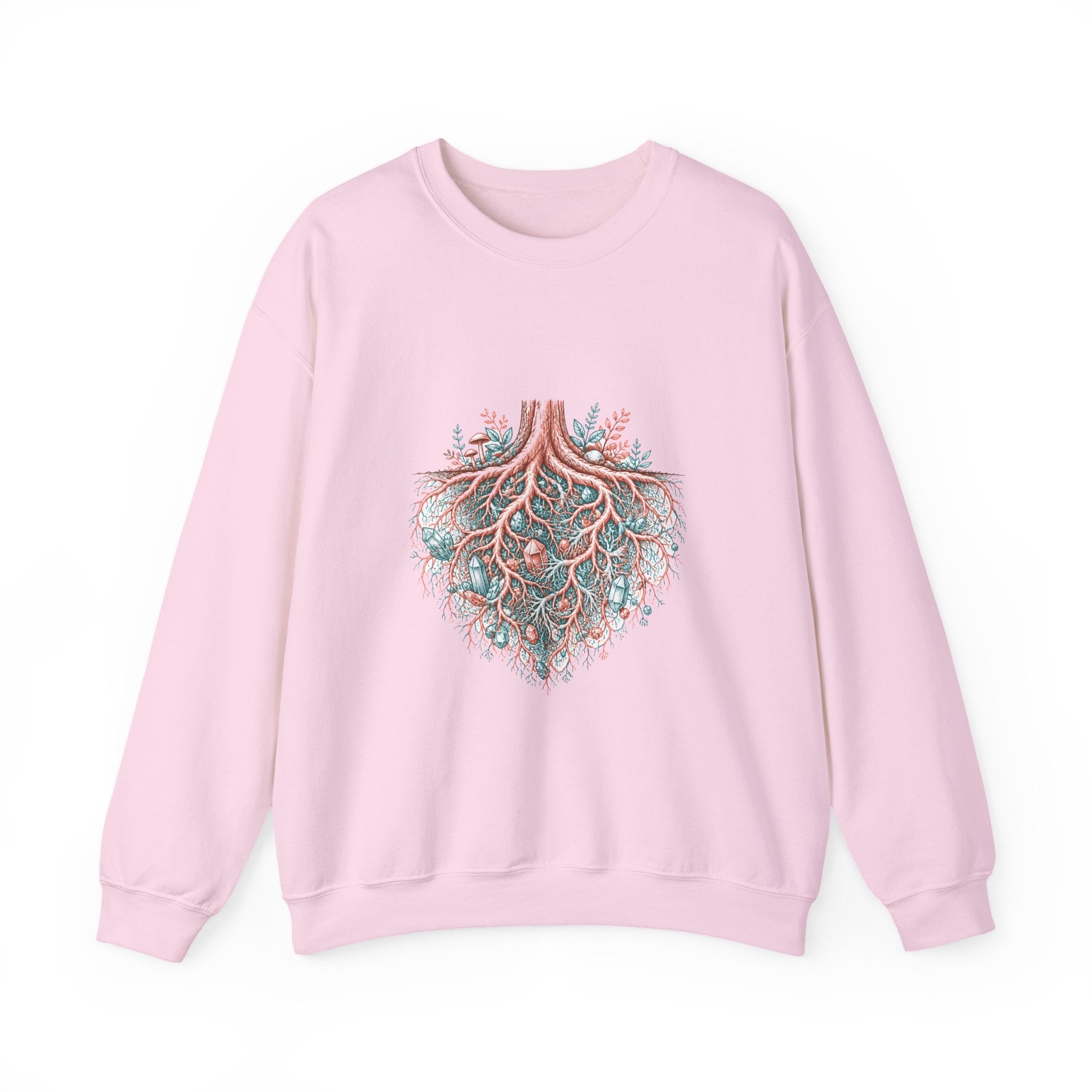Matching Couple Sweatshirt - Ancient Oak & Deep Roots Matching Couple Crewneck Sweatshirt Hand-Drawn Art His Hers Best Friend Gift - Design B