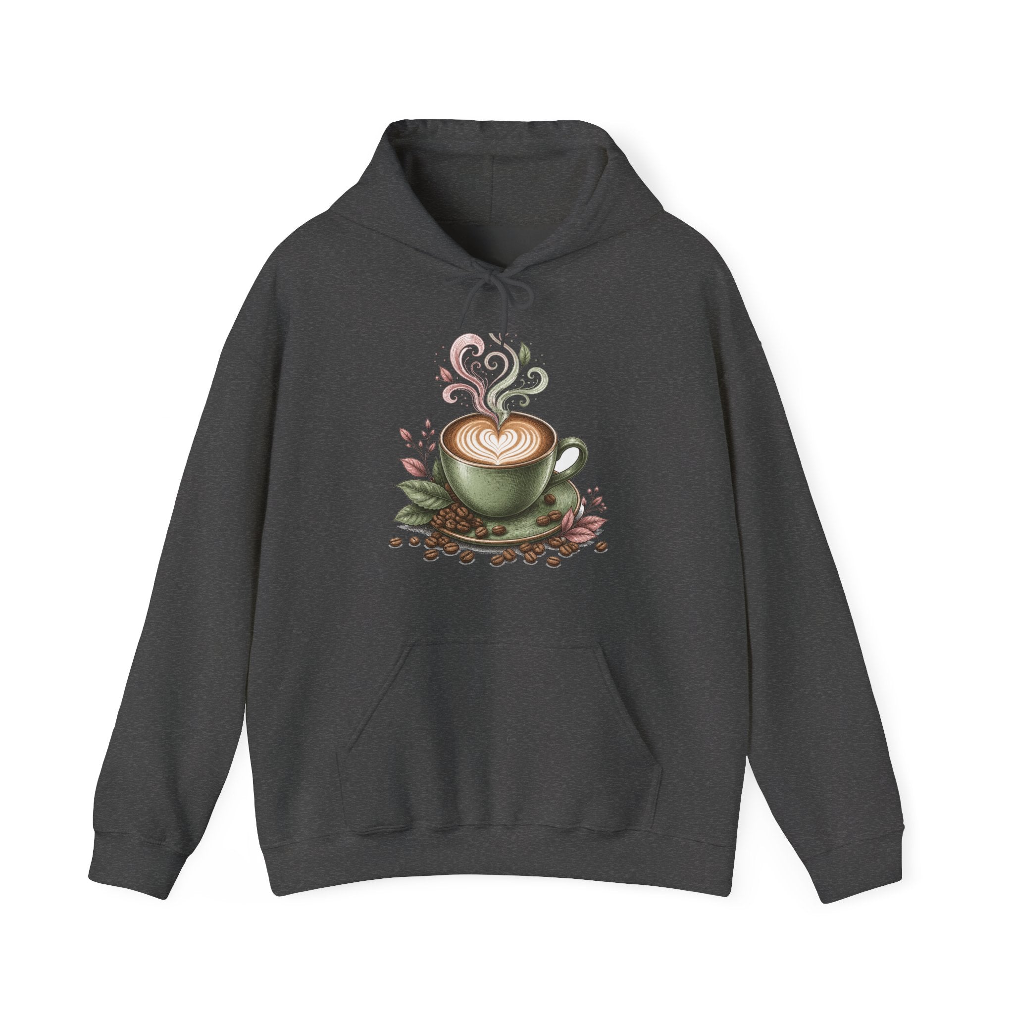 Matching Couple Sweatshirt - Coffee & Tea Matching Couple Hooded Sweatshirt Hand-Drawn Art His Hers Best Friend Gift - Design A