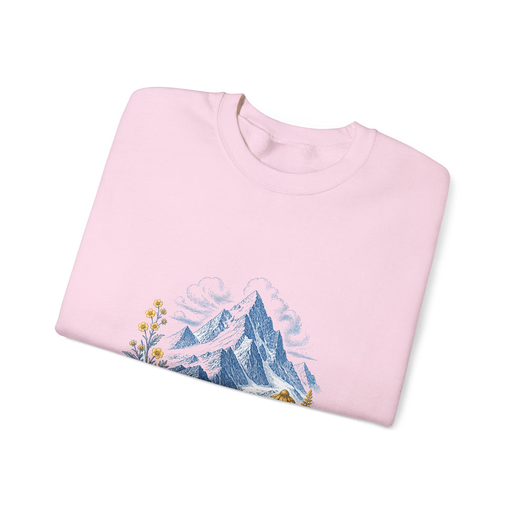 Matching Couple Sweatshirt - Mountain & Ocean Matching Couple Premium Fleece Sweatshirt Vintage Art His Hers Honeymoon Gift - Design A