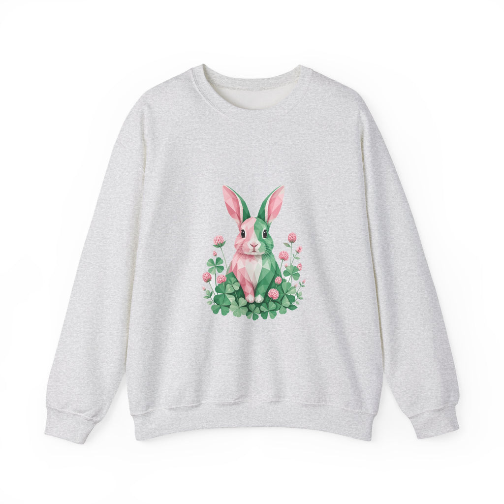 Matching Couple Sweatshirt - Fox & Rabbit Matching Couple Premium Fleece Sweatshirt Geometric Art His Hers Love Gift - Design B
