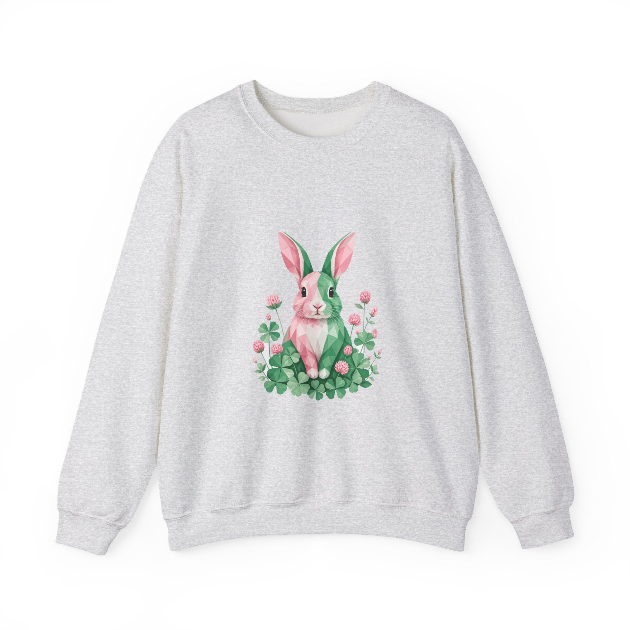 Matching Couple Sweatshirt - Fox & Rabbit Matching Couple Premium Fleece Sweatshirt Geometric Art His Hers Love Gift - Design B