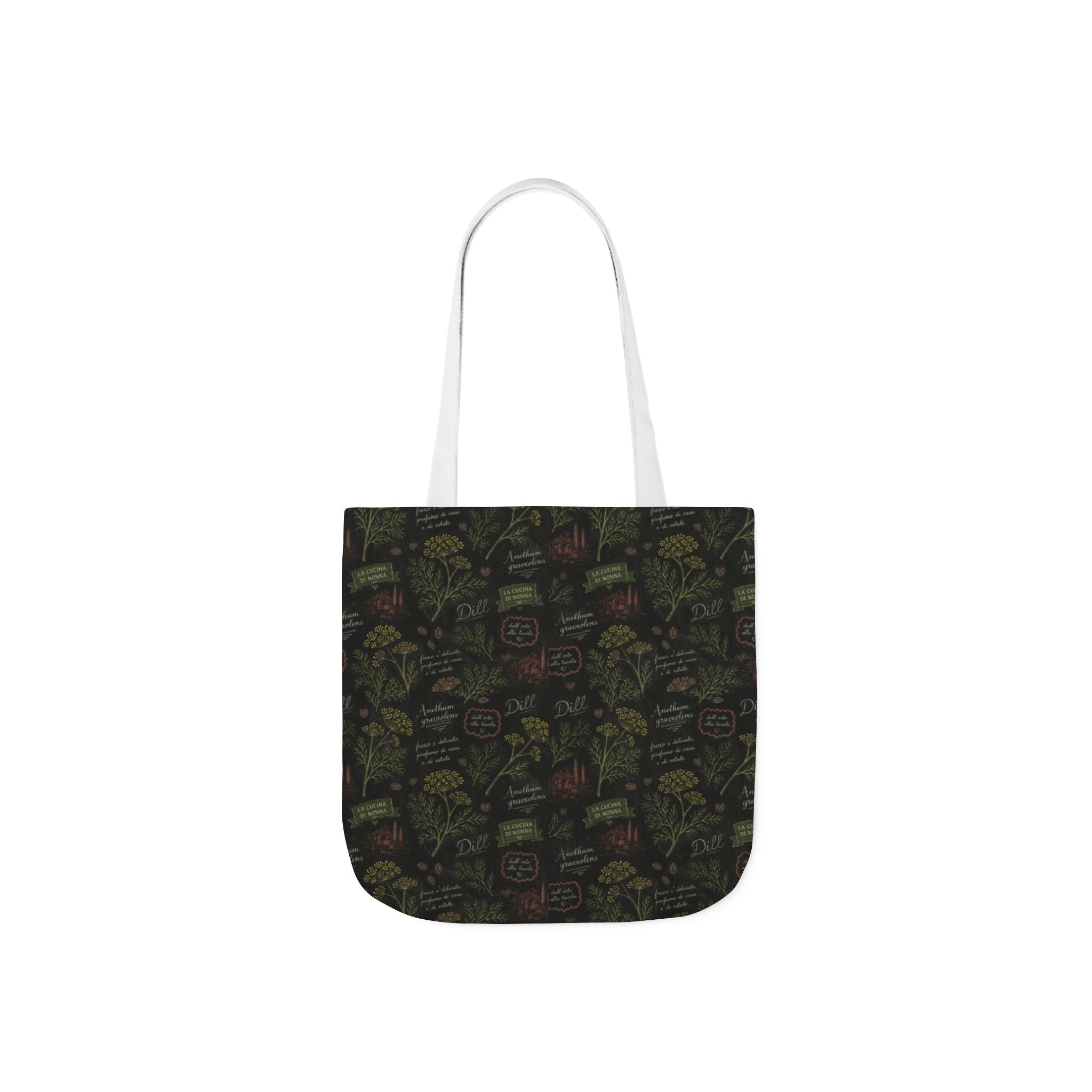 Dill Fronds Canvas Tote Bag Mediterranean Kitchen Chalk Art Design Italian Cottagecore Gift