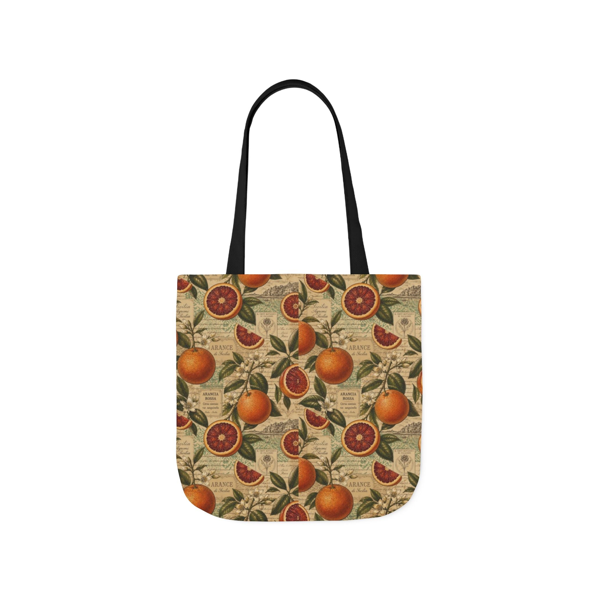 Blood Oranges Canvas Tote Bag Mediterranean Kitchen Botanical Design Italian Cottagecore Gift