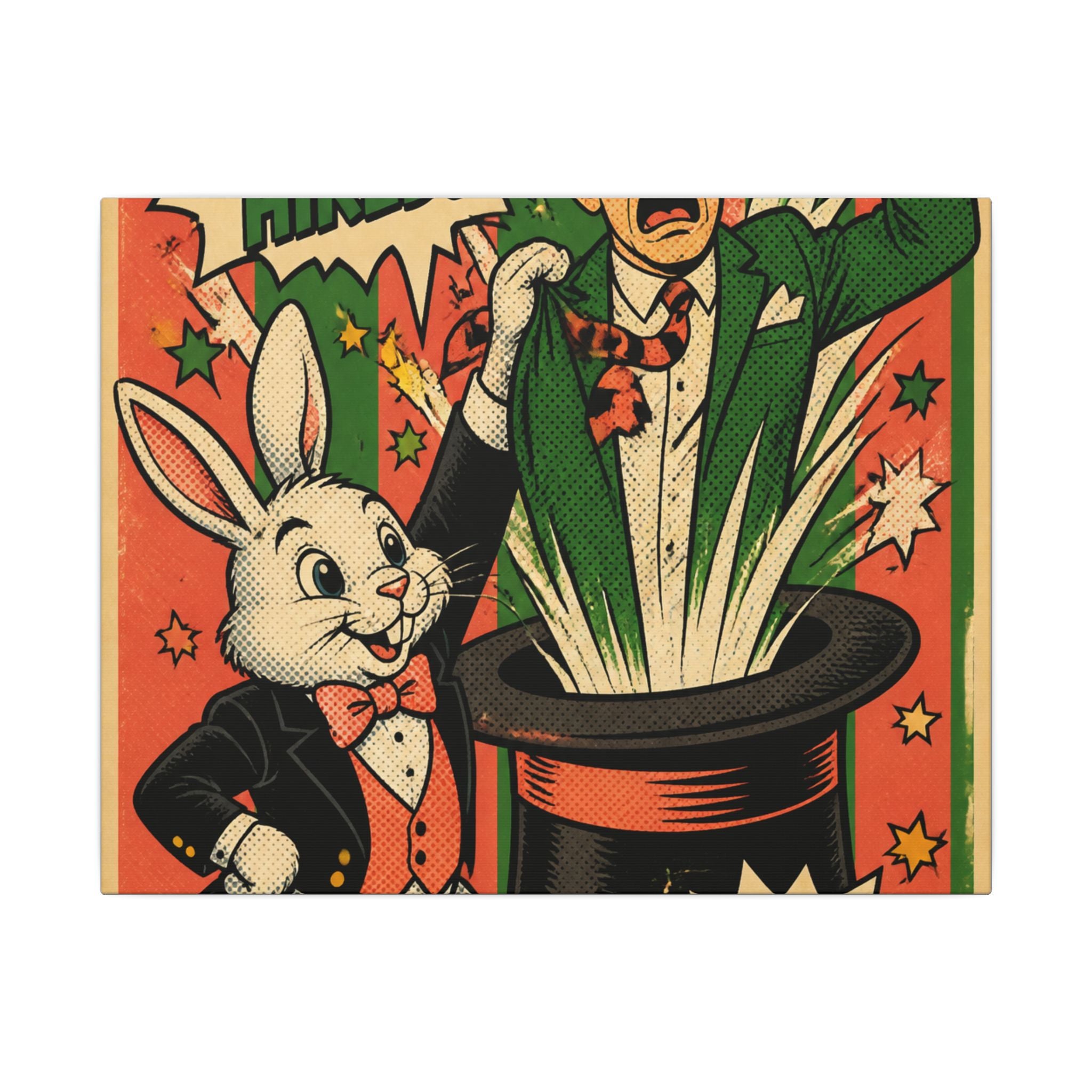 Magic Hat Rabbit Wall Art Canvas 16×20 Pop Art Living Room Decor Maximalist Print