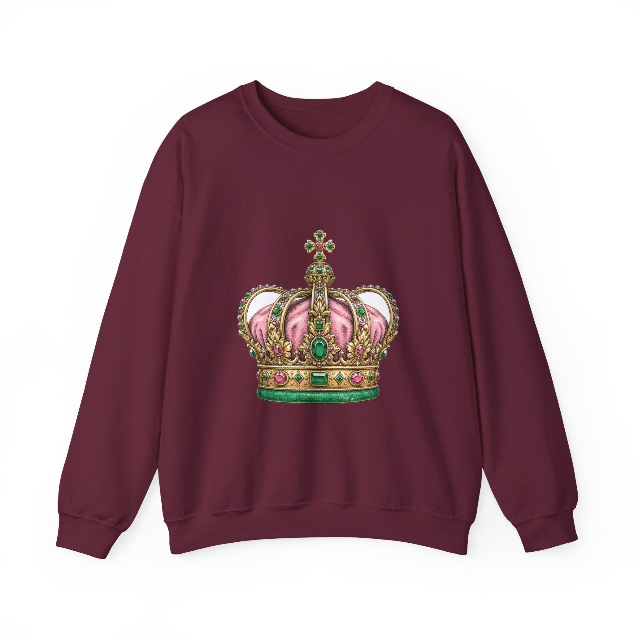 Matching Couple Sweatshirt - Crown & Shield Matching Couple Comfort Colors Crew Hand-Drawn Art His Hers Anniversary Gift - Design A