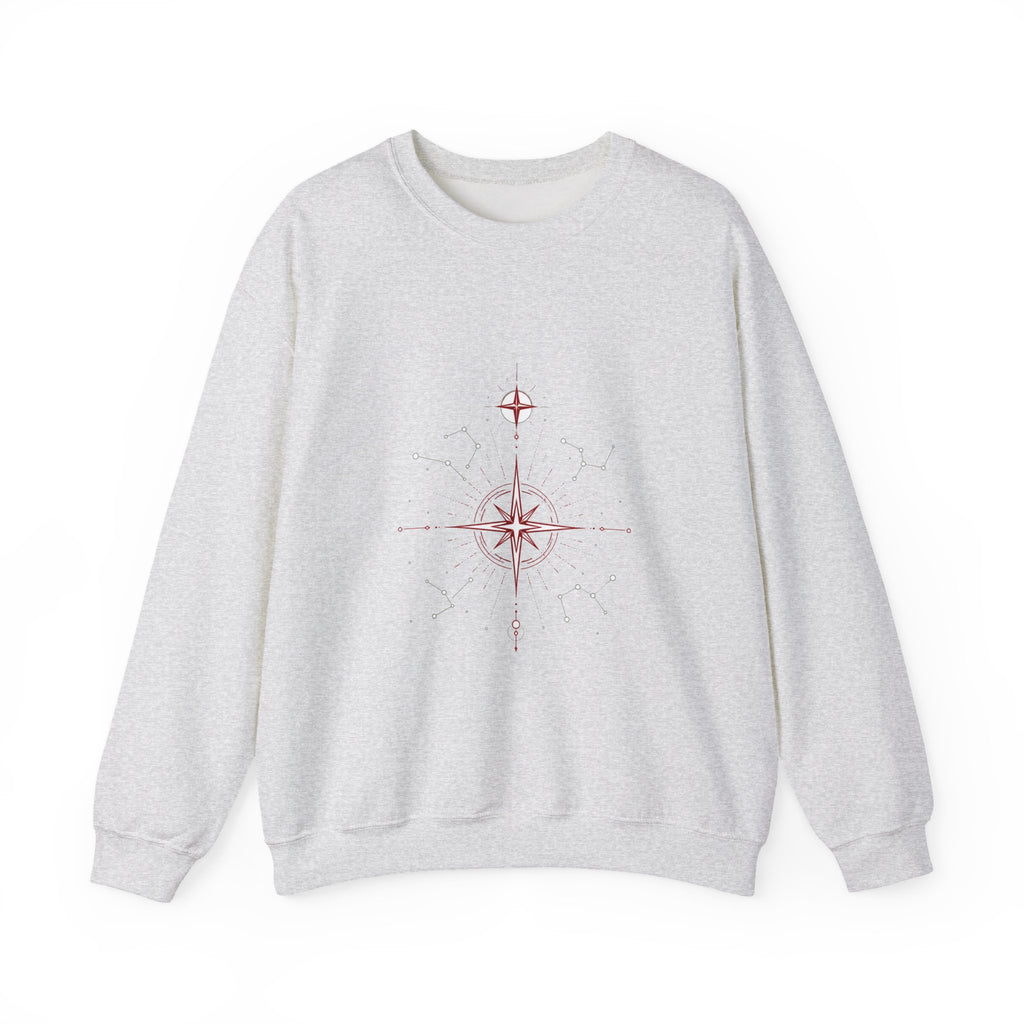Matching Couple Sweatshirt - Shooting Star & North Star Matching Couple Crewneck Sweatshirt Minimalist Art His Hers Valentine Gift - Design B