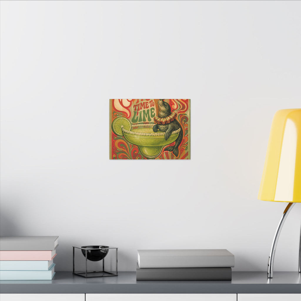 Margarita Balancing Seal Wall Art Canvas 16×20 Psychedelic Cafe Decor Maximalist Print