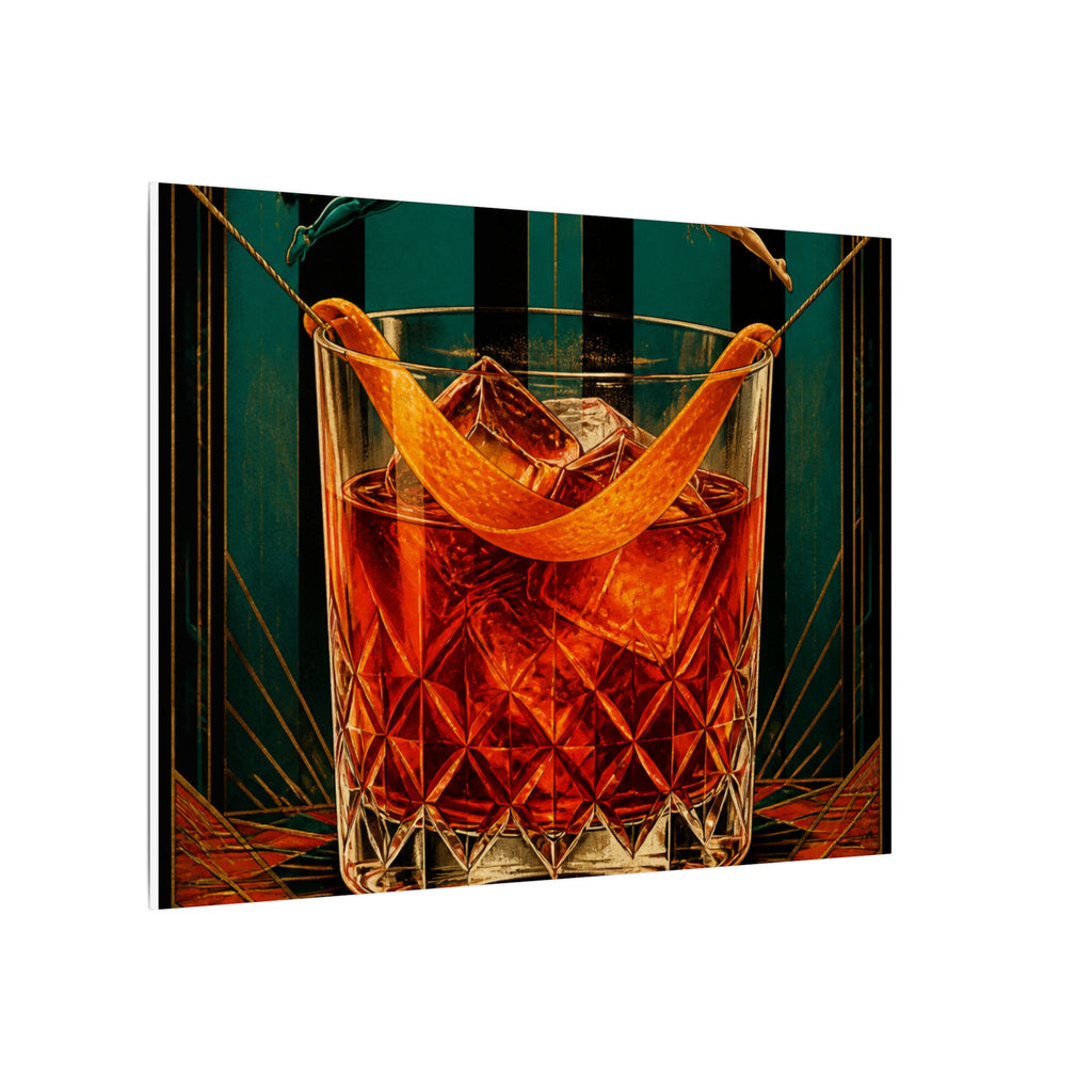 Negroni Trapeze Act Wall Art Canvas 24×36 Art Deco Bar Area Decor Maximalist Print