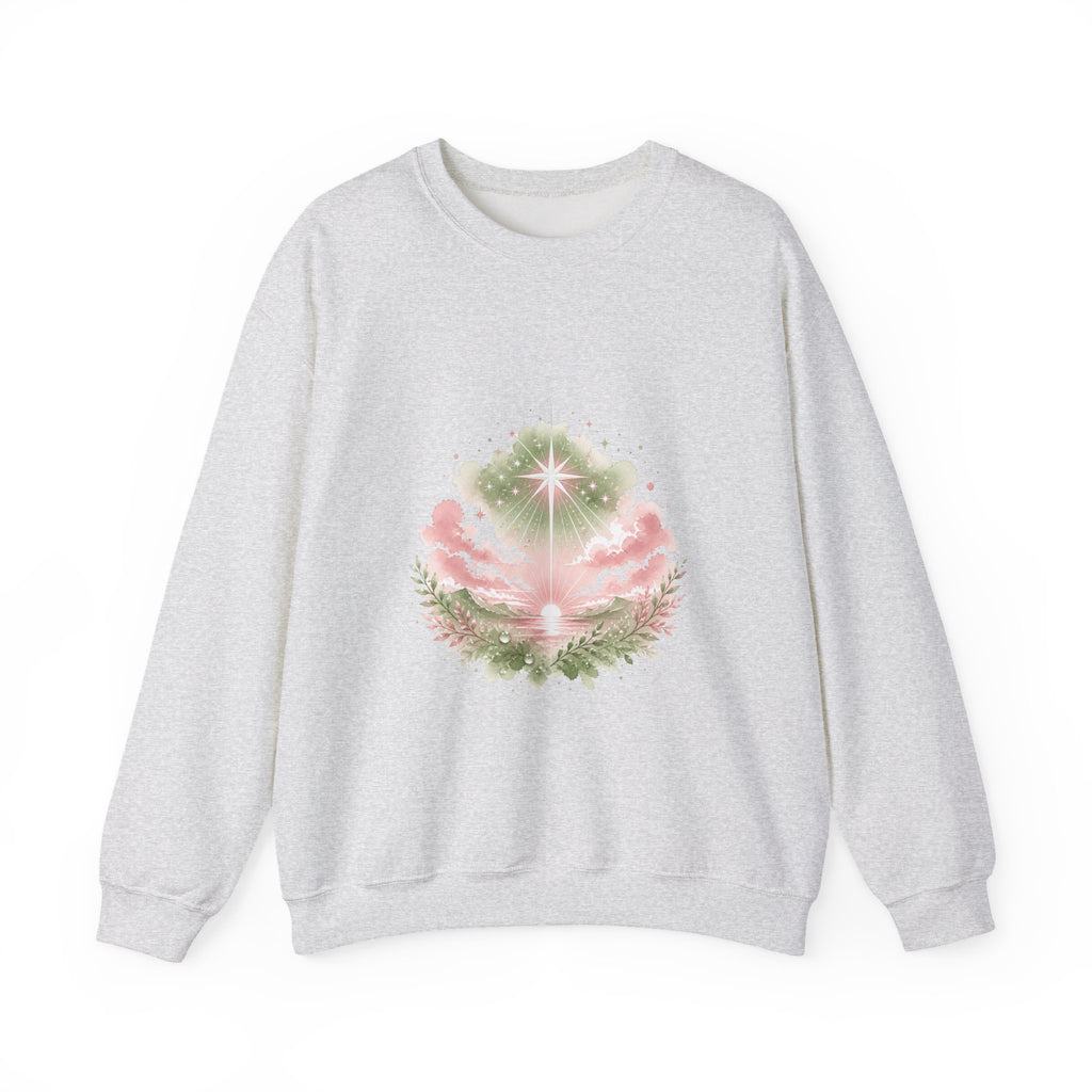 Matching Couple Sweatshirt - Evening & Morning Star Matching Couple Comfort Colors Crew Watercolor Art His Hers Birthday Gift - Design B