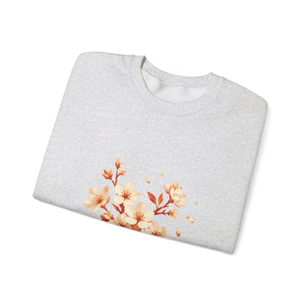 Matching Couple Sweatshirt - Cherry Blossom & Maple Leaf Matching Couple Comfort Colors Crew Geometric Art His Hers Love Gift - Design A