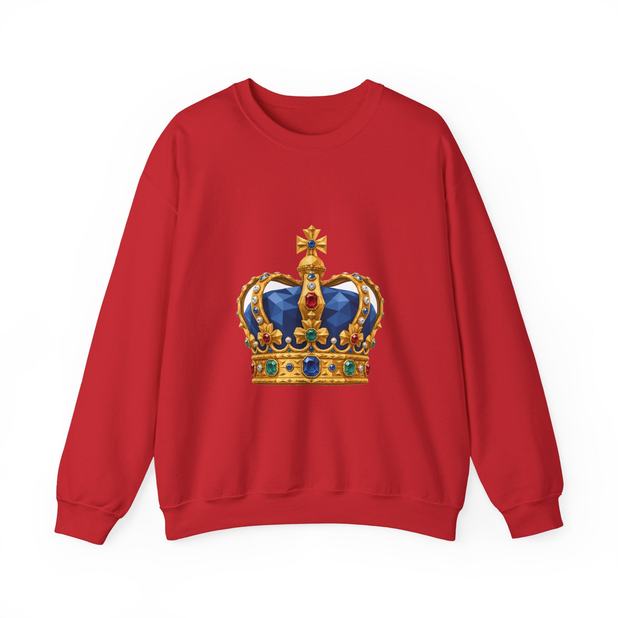 Matching Couple Sweatshirt - Crown & Shield Matching Couple Premium Fleece Sweatshirt Geometric Art His Hers Love Gift - Design A