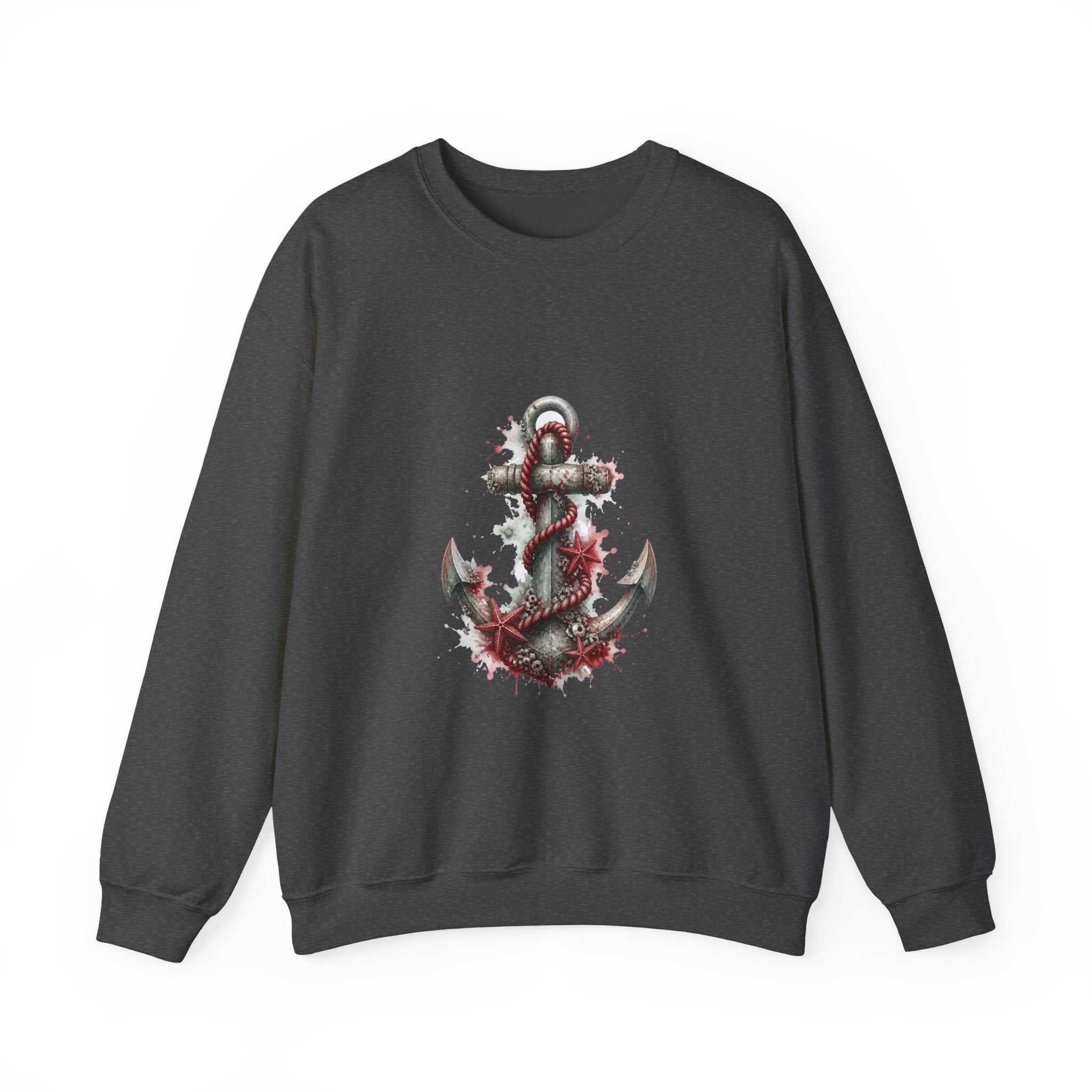 Matching Couple Sweatshirt - Anchor & Sail Matching Couple Premium Fleece Sweatshirt Watercolor Art His Hers Birthday Gift - Design A