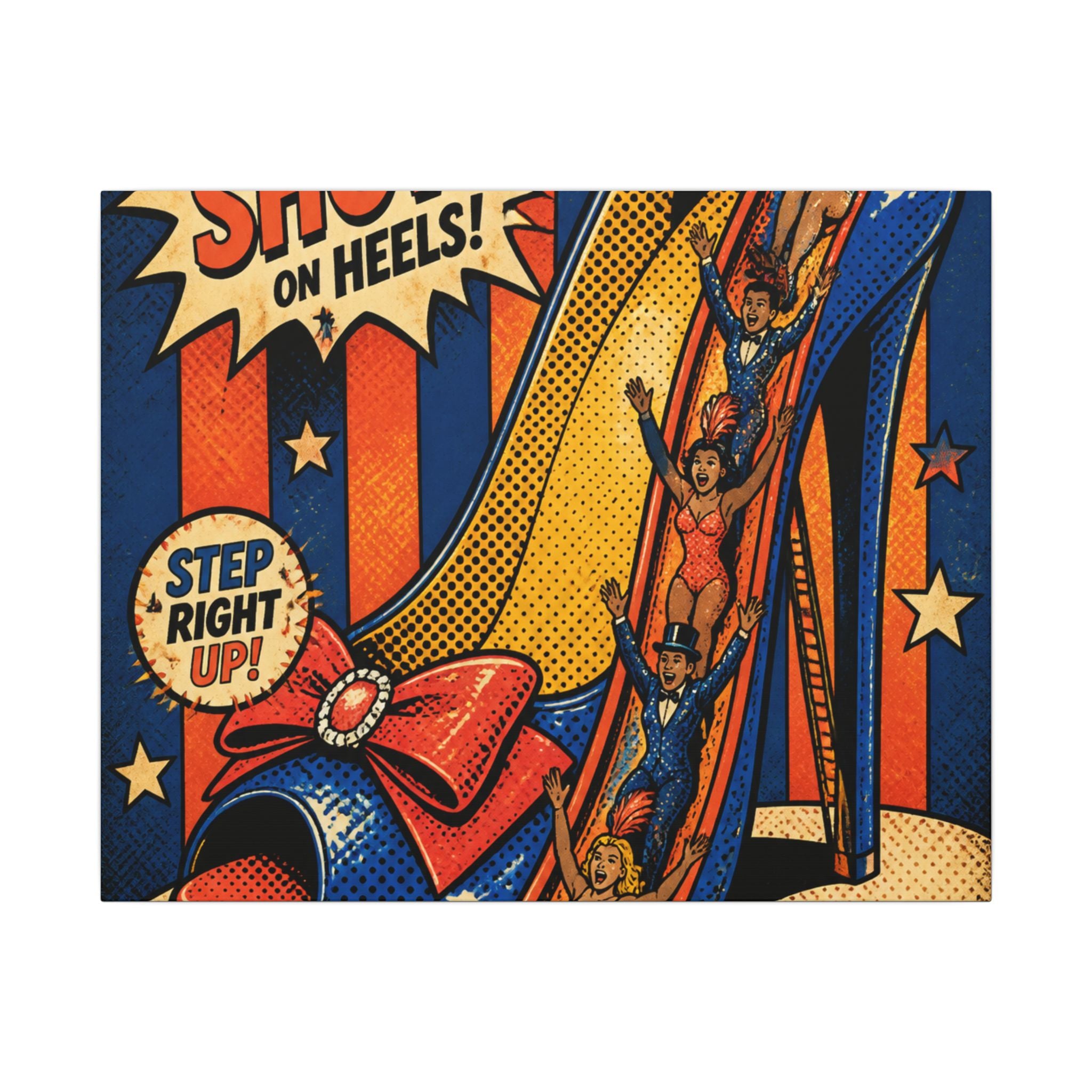 High Heel Slide Wall Art Canvas 24×36 Pop Art Restaurant Decor Maximalist Print