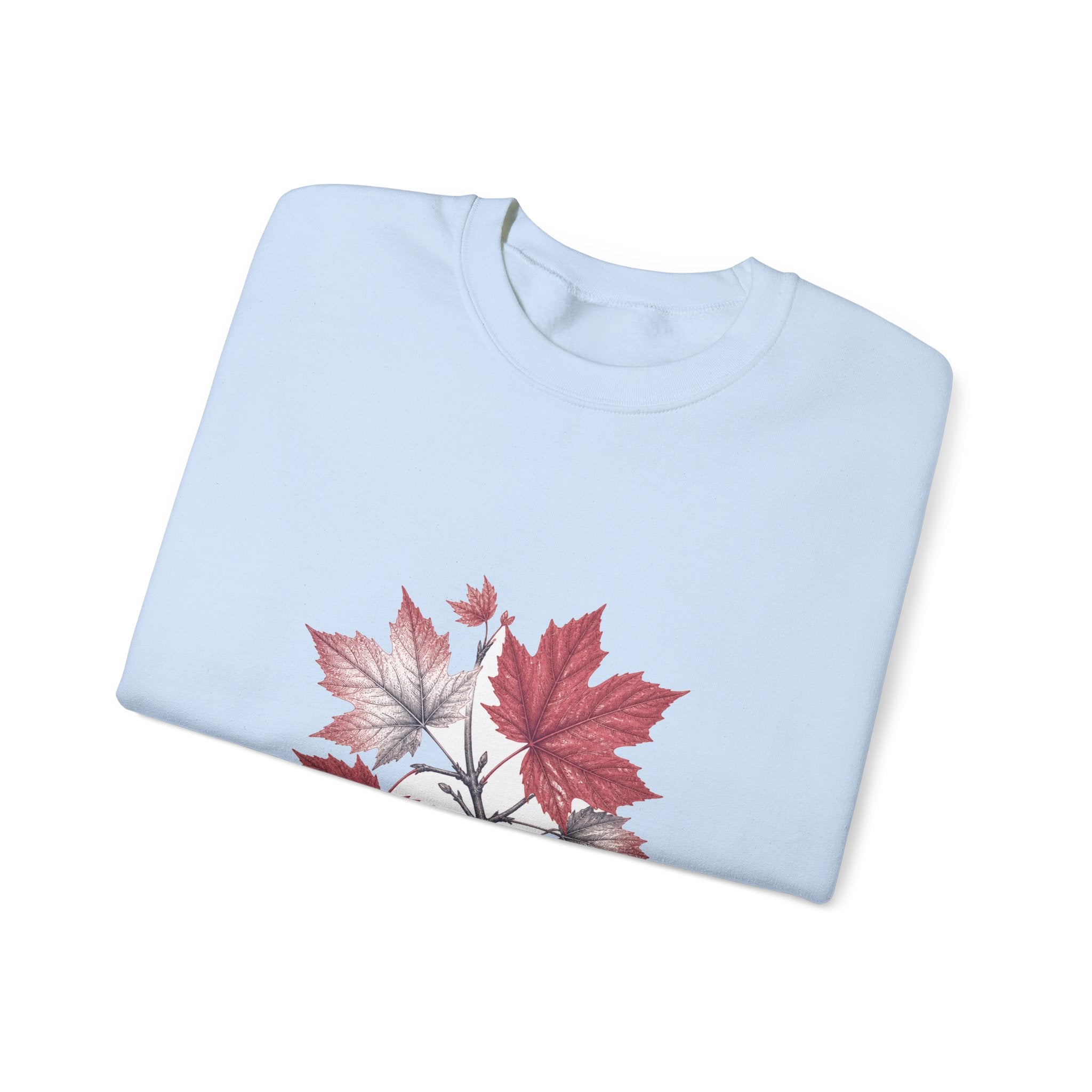 Matching Couple Sweatshirt - Cherry Blossom & Maple Leaf Matching Couple Crewneck Sweatshirt Vintage Art His Hers Wedding Gift - Design B
