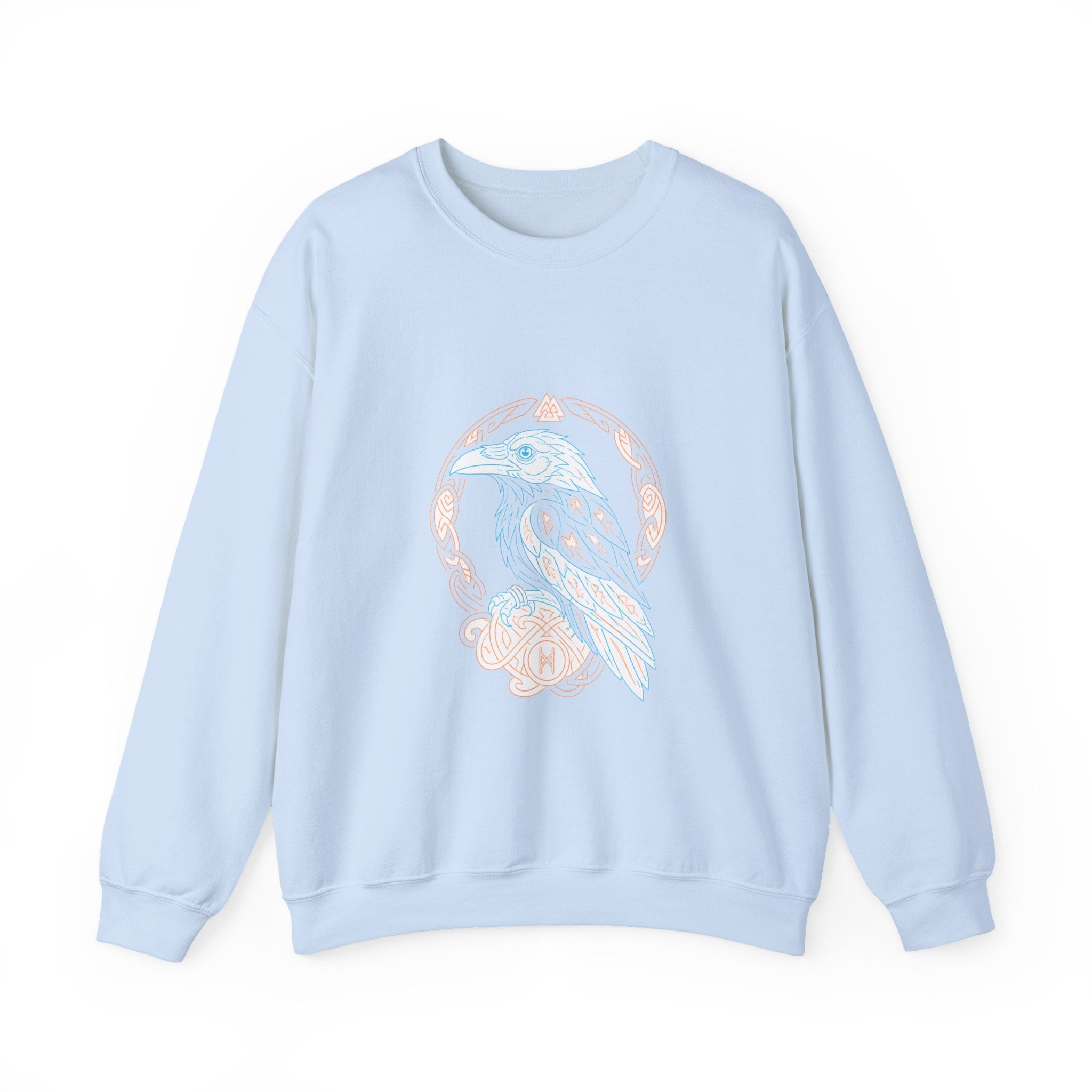 Matching Couple Sweatshirt - Huginn & Muninn Matching Couple Crewneck Sweatshirt Minimalist Art His Hers Valentine Gift - Design A