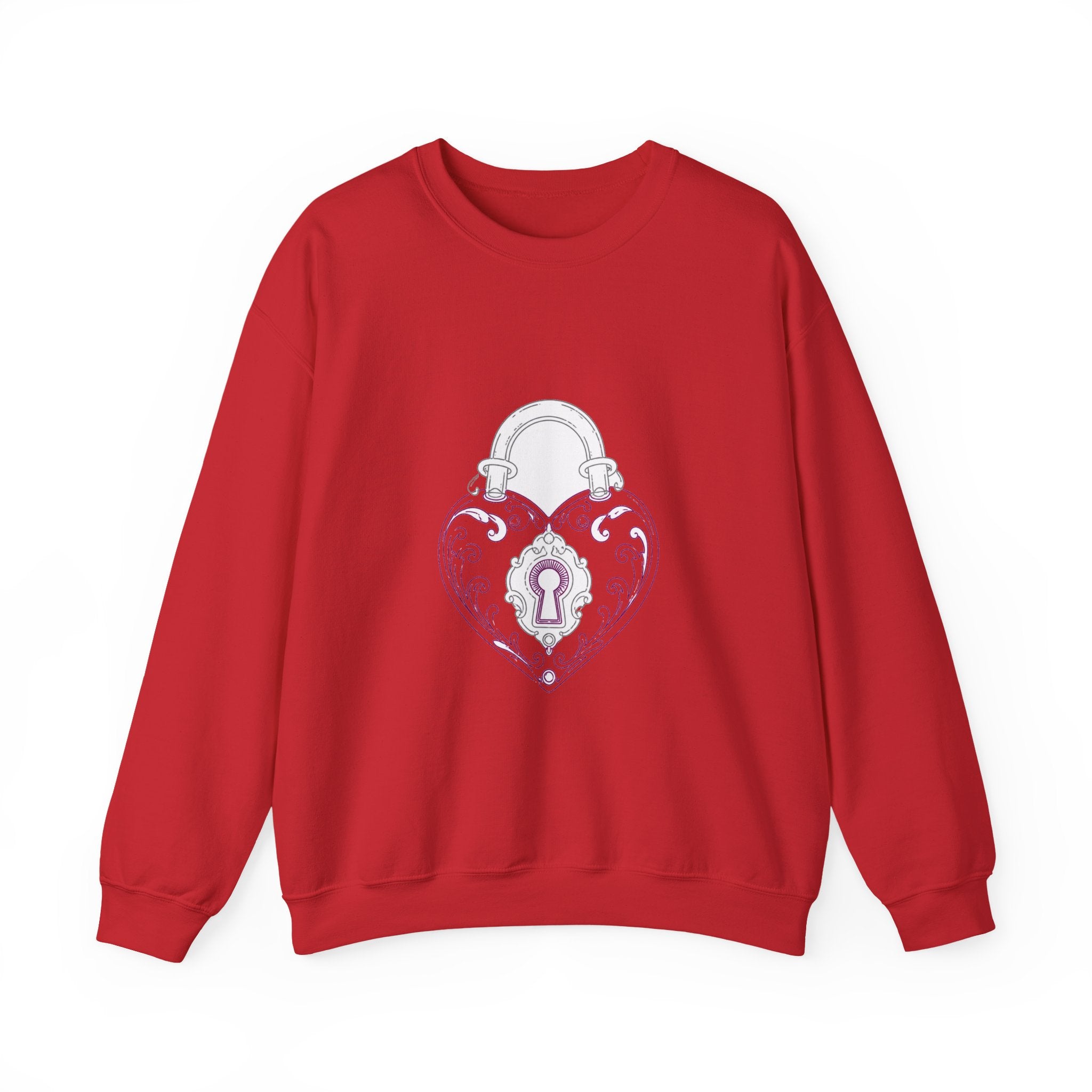 Matching Couple Sweatshirt - Key & Lock Matching Couple Premium Fleece Sweatshirt Minimalist Art His Hers Christmas Gift - Design B