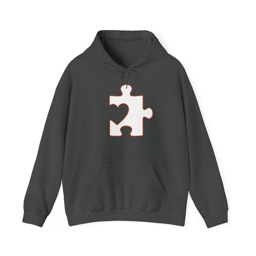 Matching Couple Sweatshirt - Puzzle Pieces Matching Couple Hooded Sweatshirt Minimalist Art His Hers Valentine Gift - Design B