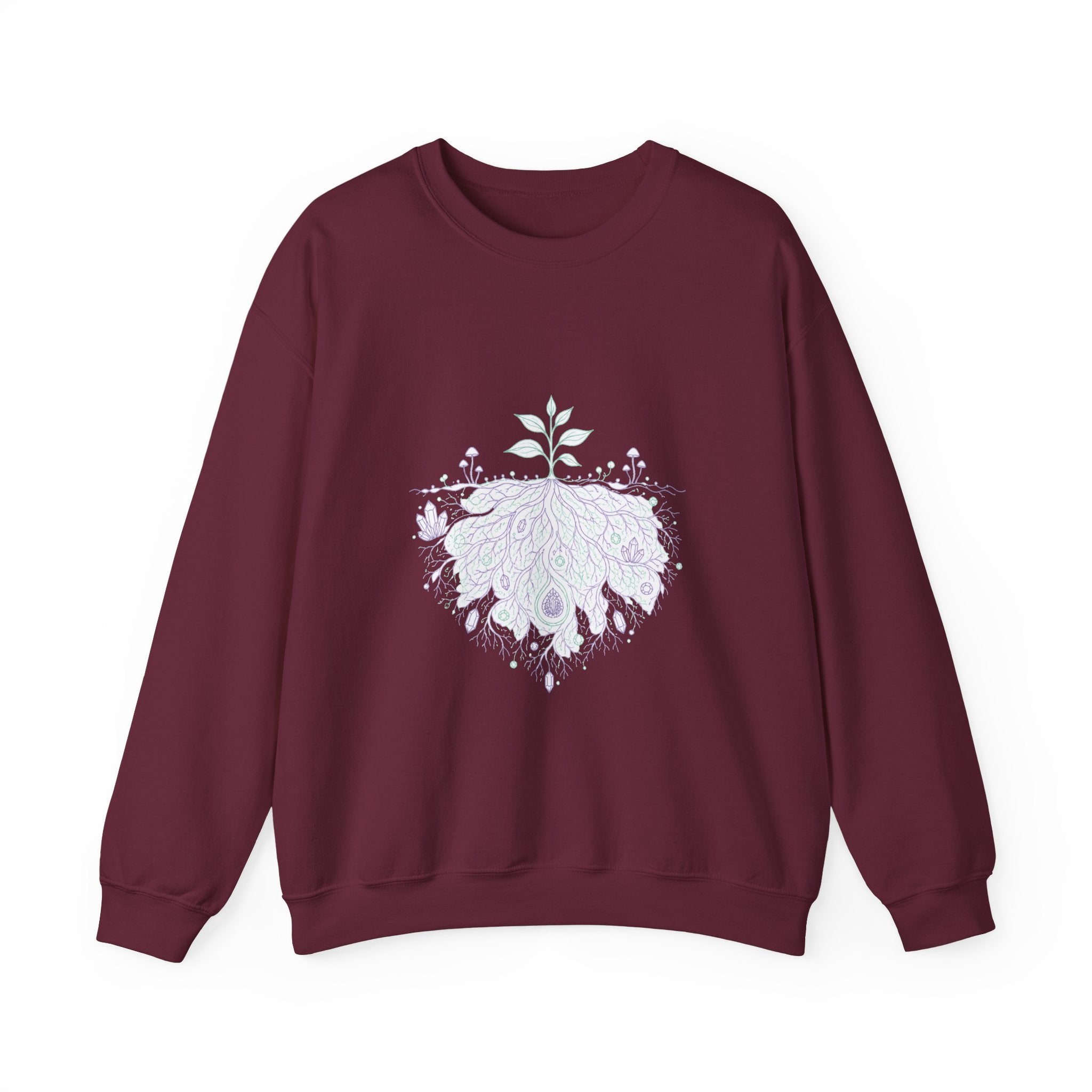 Matching Couple Sweatshirt - Ancient Oak & Deep Roots Matching Couple Comfort Colors Crew Minimalist Art His Hers Christmas Gift - Design B