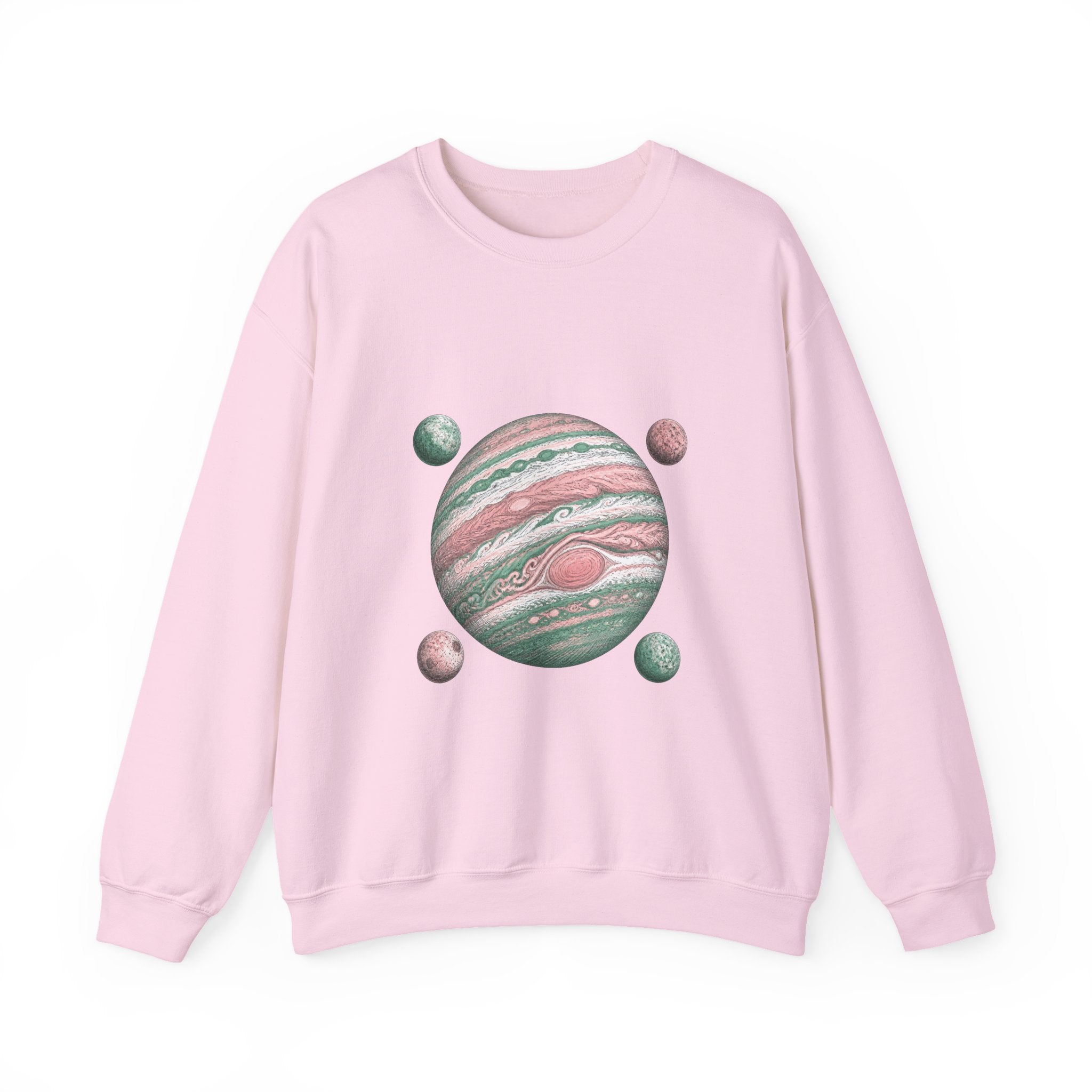 Matching Couple Sweatshirt - Saturn & Jupiter Matching Couple Premium Fleece Sweatshirt Hand-Drawn Art His Hers Anniversary Gift - Design B