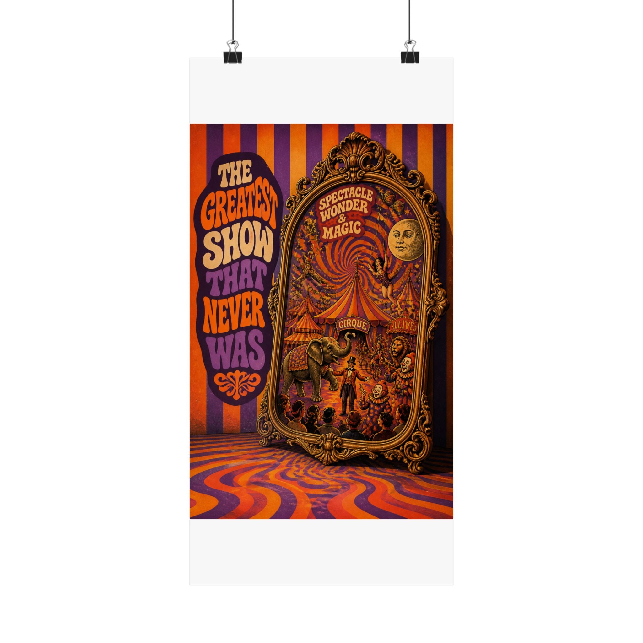 Vintage Mirror Circus Wall Art Poster 18×24 Psychedelic Cafe Decor Maximalist Print