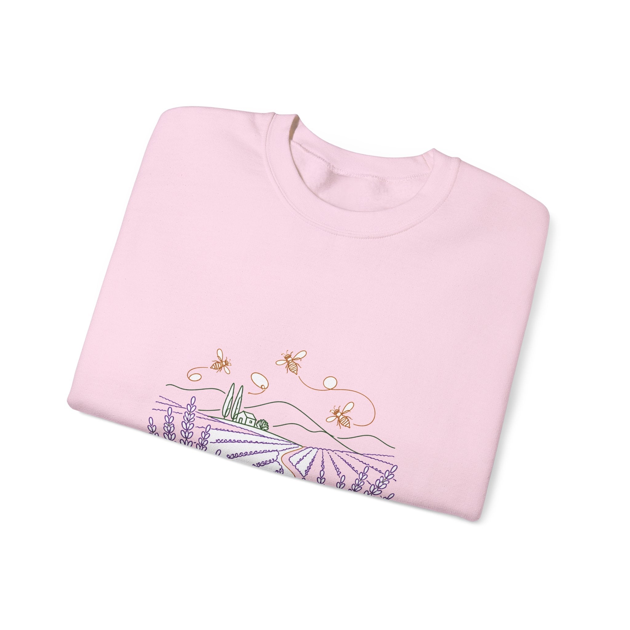 Matching Couple Sweatshirt - Lavender Fields & Canyon Matching Couple Premium Fleece Sweatshirt Minimalist Art His Hers Christmas Gift - Design A
