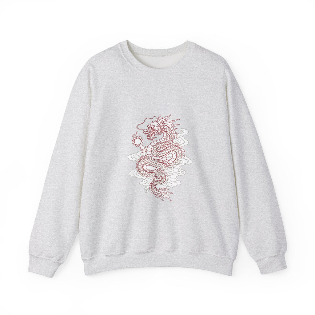 Matching Couple Sweatshirt - Dragon & Phoenix Matching Couple Crewneck Sweatshirt Minimalist Art His Hers Valentine Gift - Design A