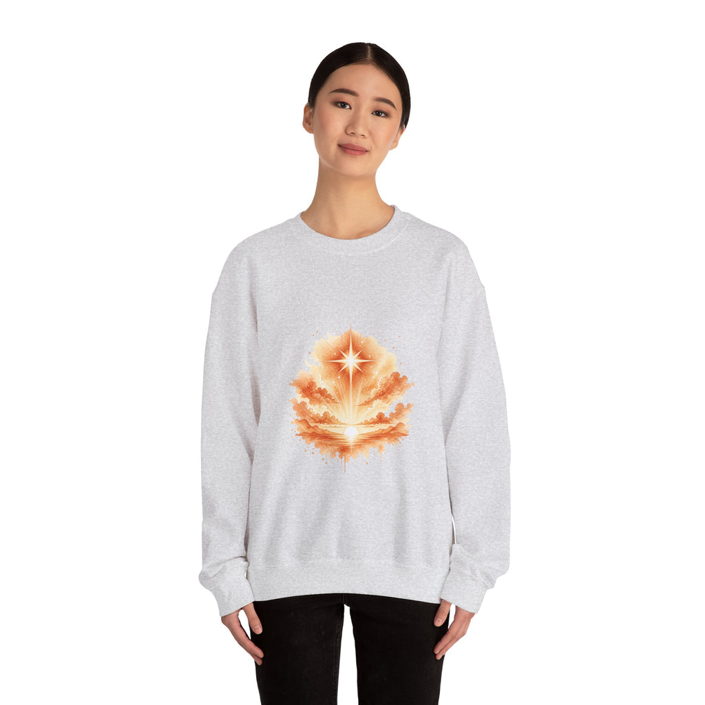 Matching Couple Sweatshirt - Evening & Morning Star Matching Couple Premium Fleece Sweatshirt Watercolor Art His Hers Birthday Gift - Design B