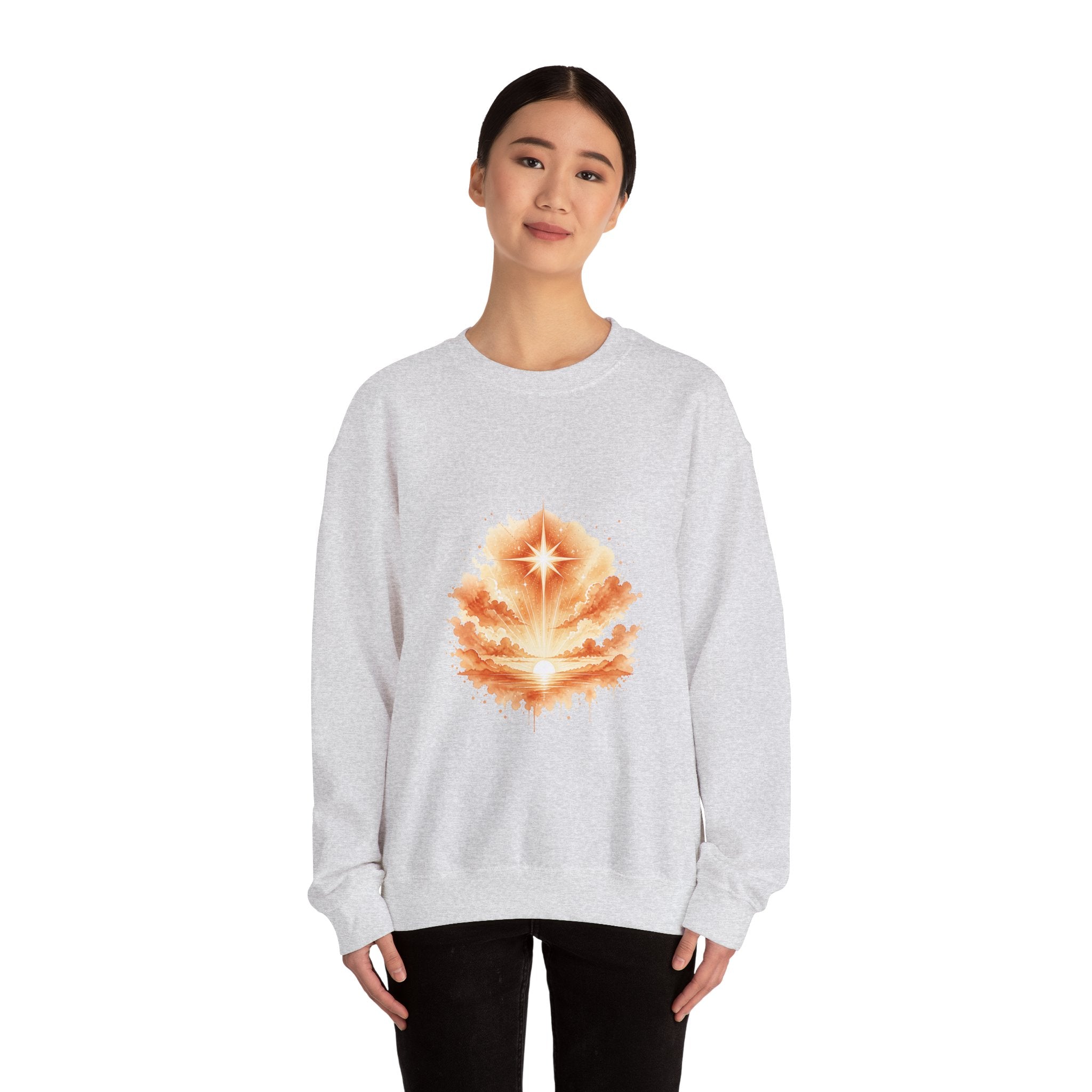 Matching Couple Sweatshirt - Evening & Morning Star Matching Couple Premium Fleece Sweatshirt Watercolor Art His Hers Birthday Gift - Design B