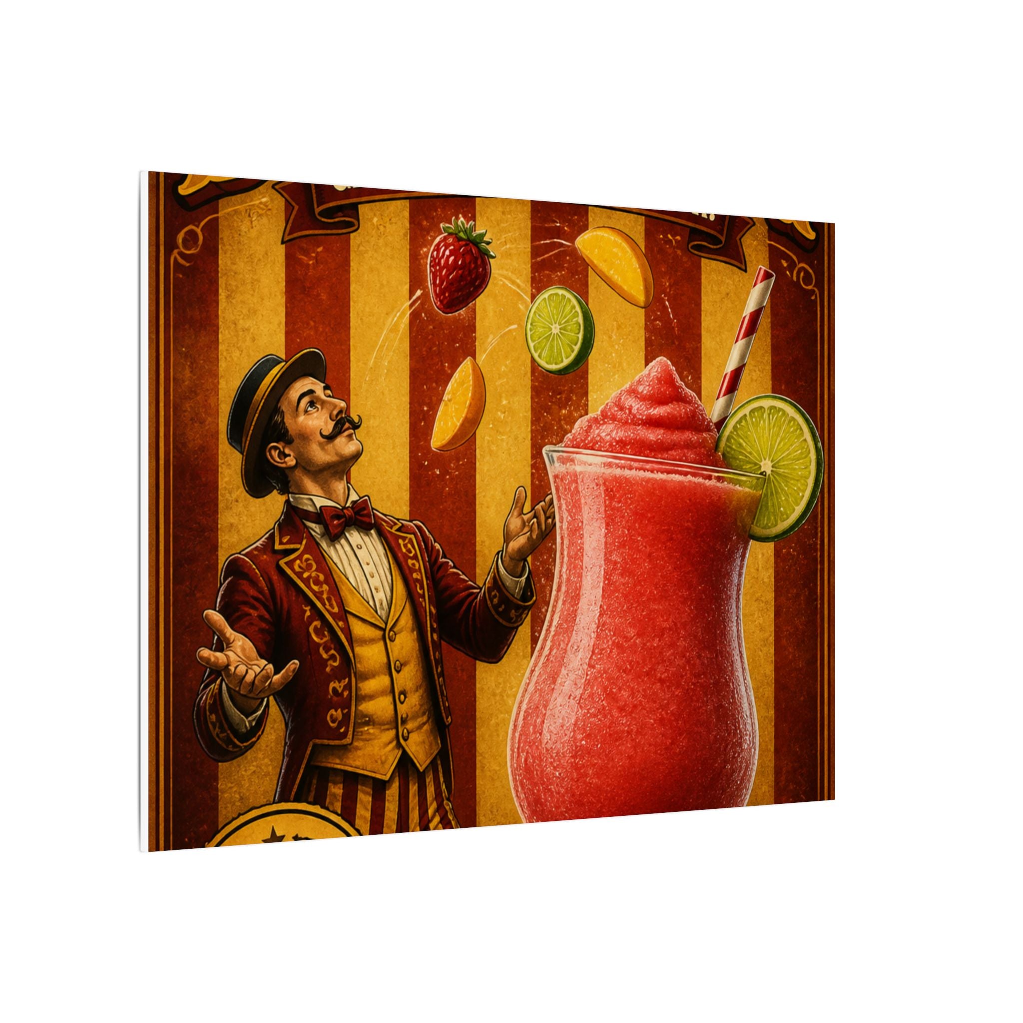 Daiquiri Fruit Juggler Wall Art Canvas 24×36 Vintage Circus Bedroom Decor Maximalist Print