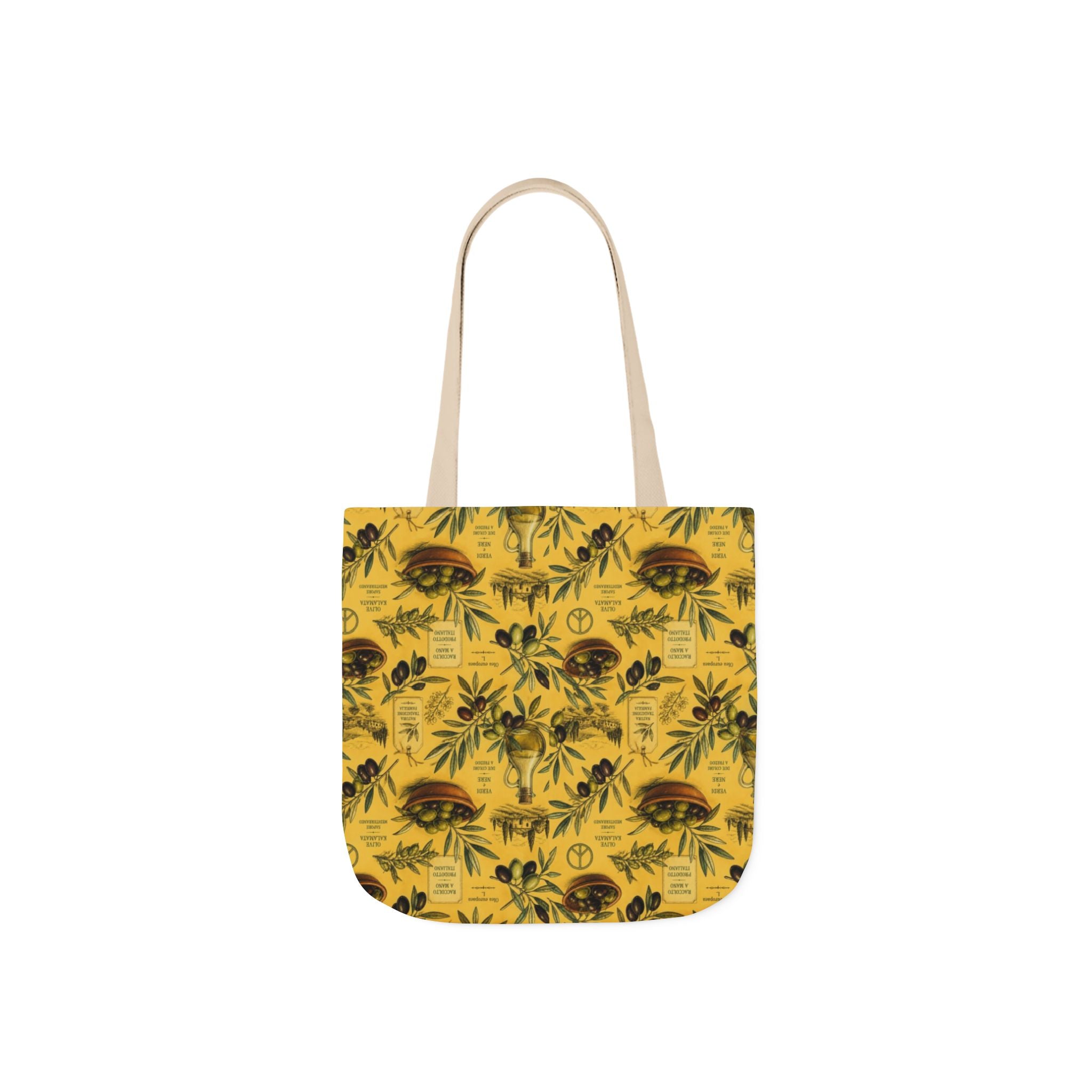 Olive Branches Canvas Tote Bag Mediterranean Kitchen Botanical Design Italian Cottagecore Gift