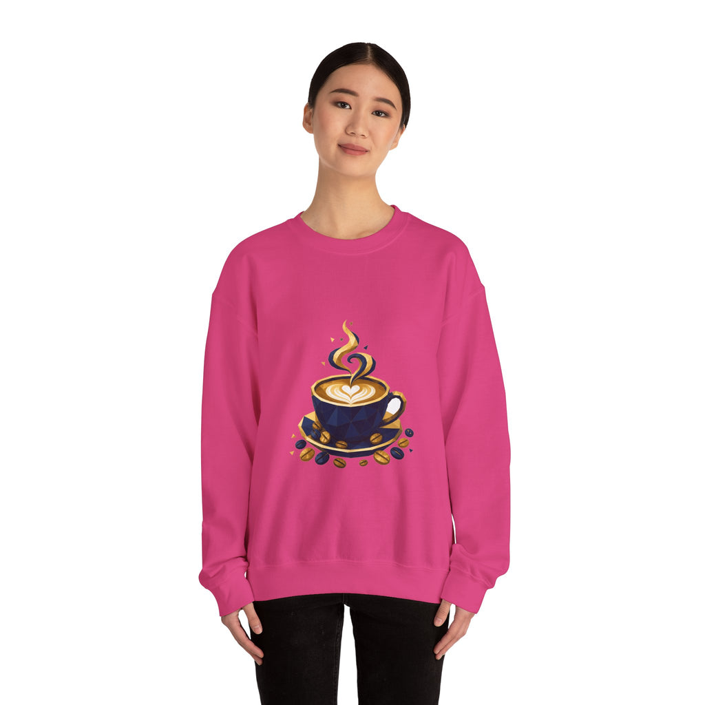 Matching Couple Sweatshirt - Coffee & Tea Matching Couple Comfort Colors Crew Geometric Art His Hers Love Gift - Design A