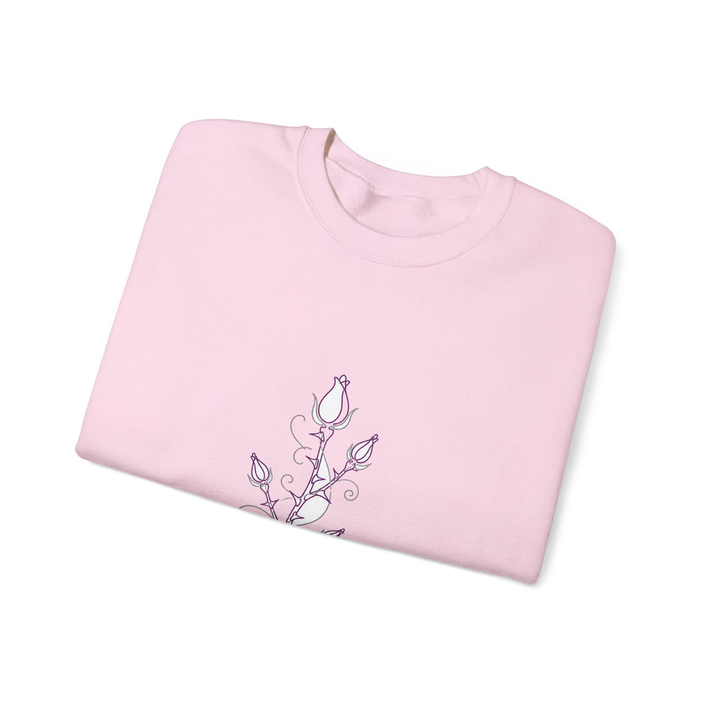 Matching Couple Sweatshirt - Rose & Thorn Matching Couple Crewneck Sweatshirt Minimalist Art His Hers Valentine Gift - Design B