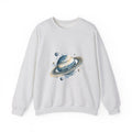 Matching Couple Sweatshirt - Astronaut & Planet Matching Couple Crewneck Sweatshirt Watercolor Art His Hers Engagement Gift - Design B